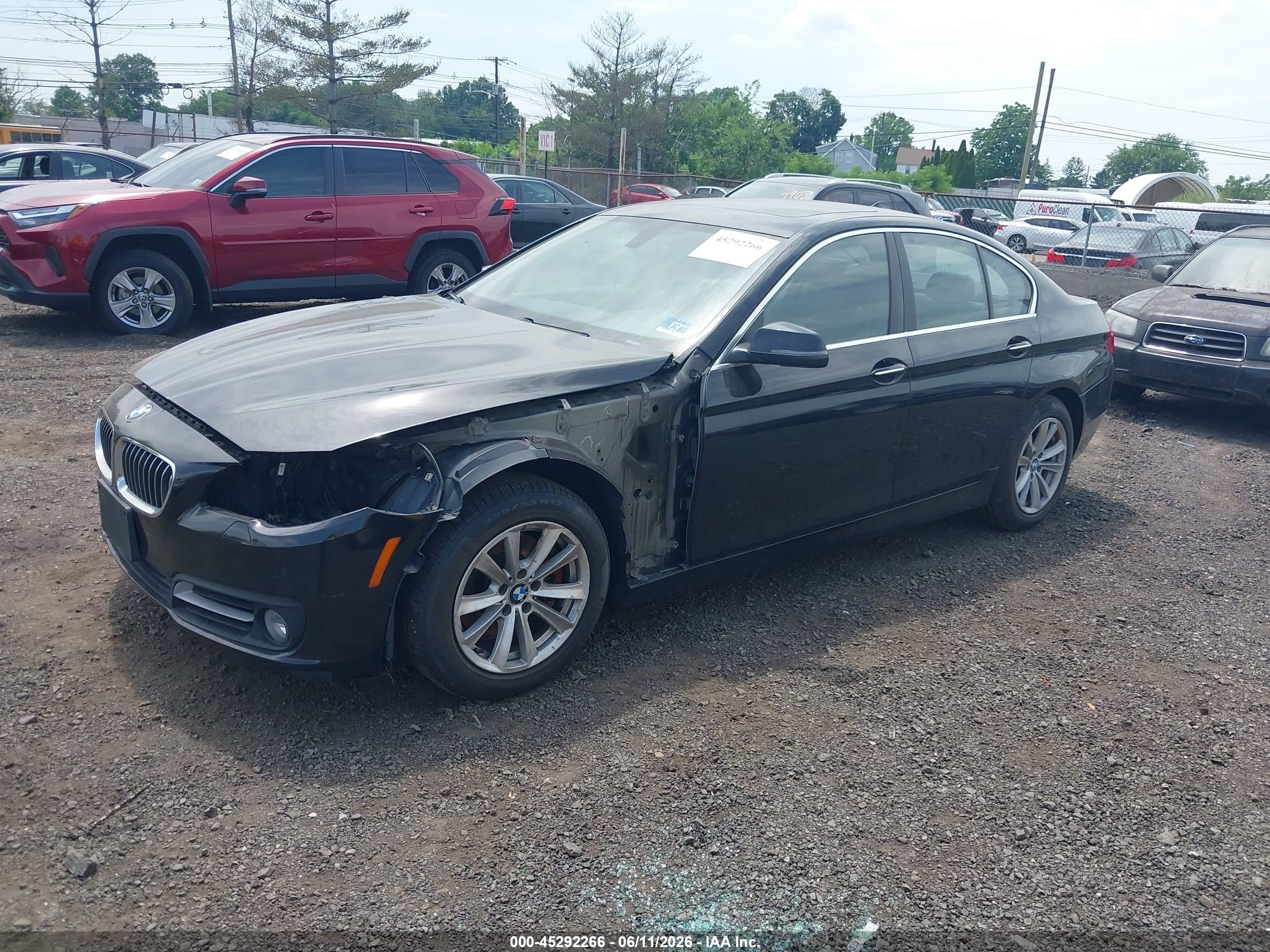 2015 Bmw 528i Xdrive Black vin: WBA5A7C52FD627266