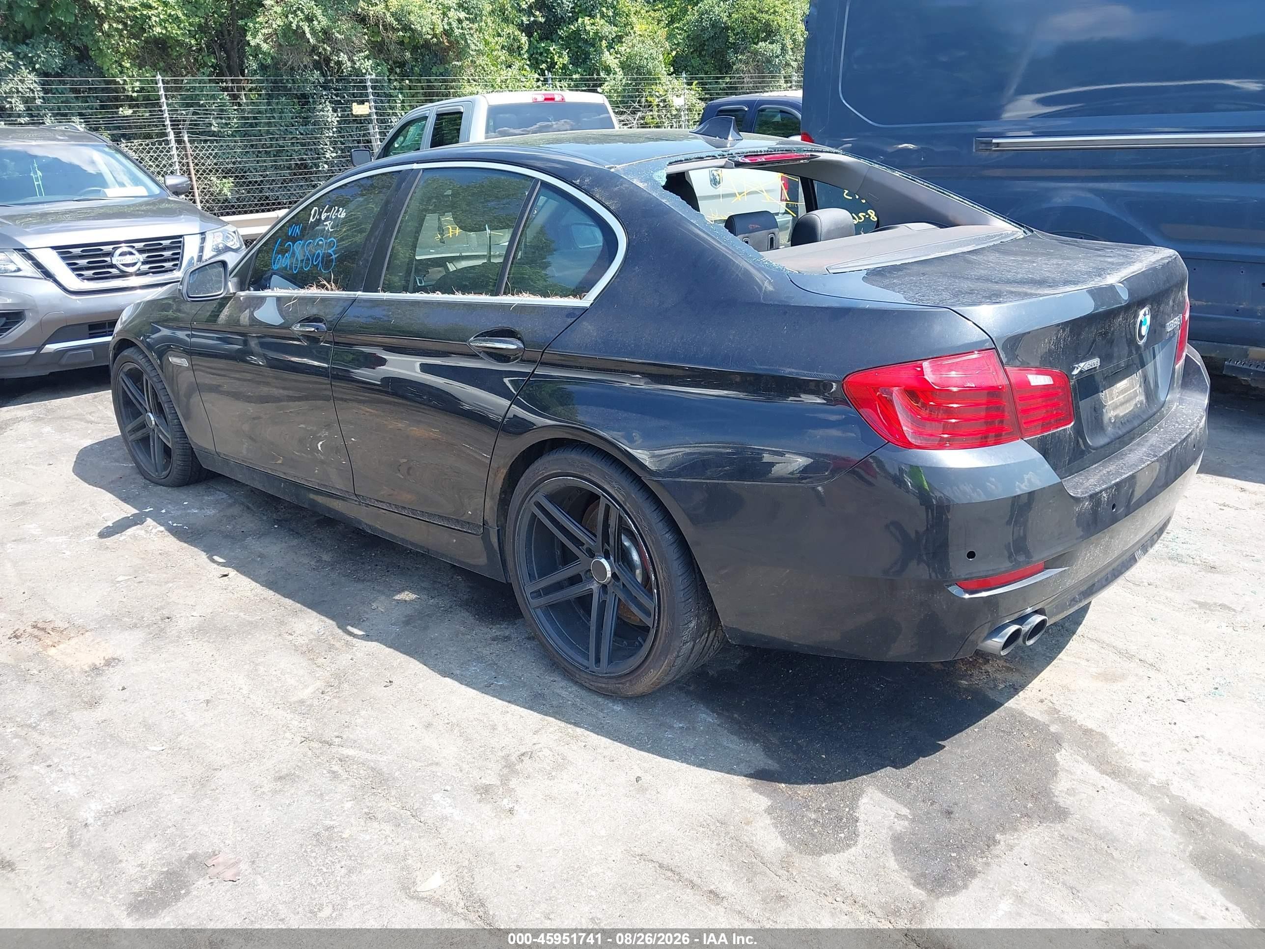 2015 Bmw 528i Xdrive Black vin: WBA5A7C52FD628823