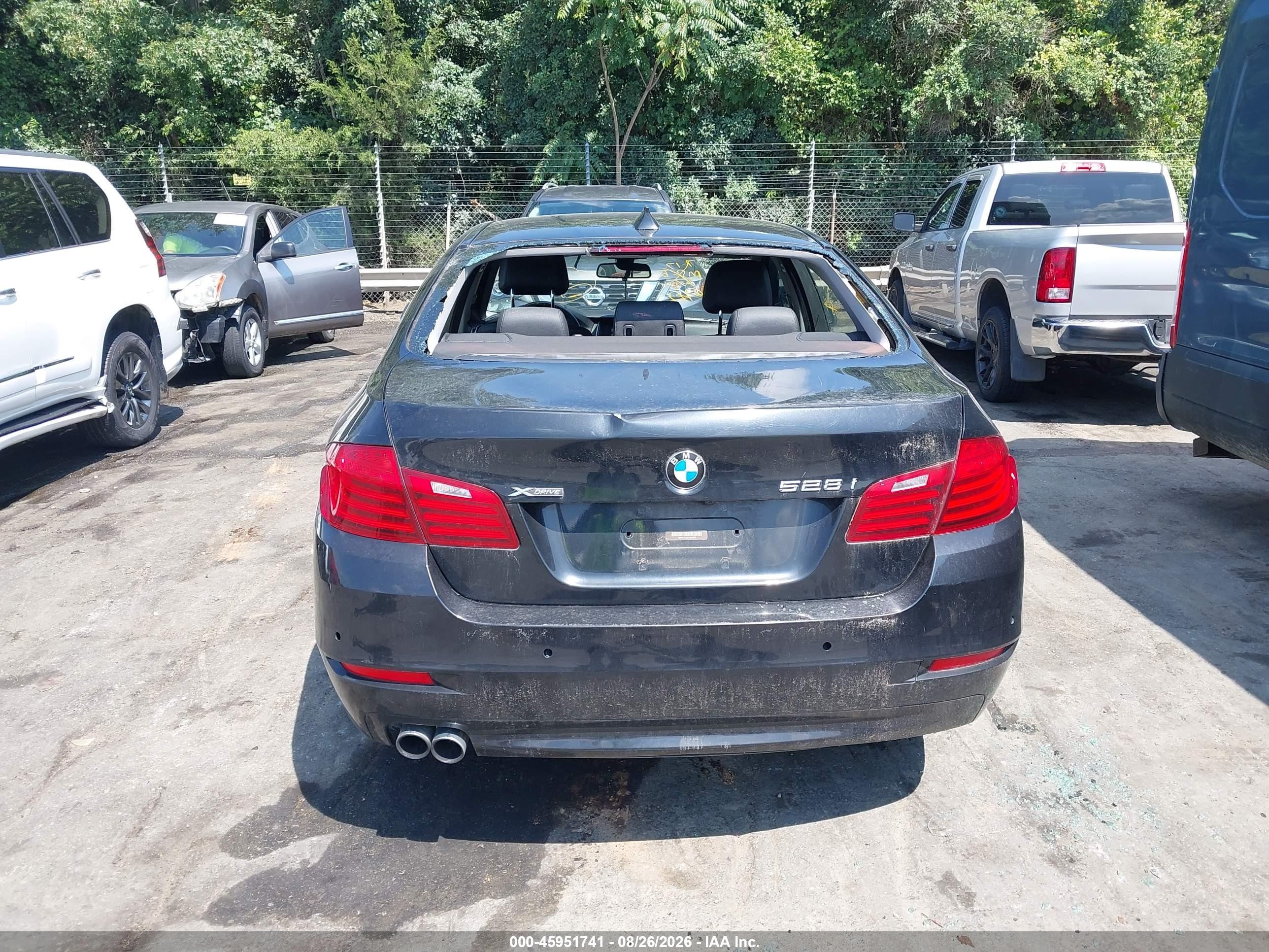 2015 Bmw 528i Xdrive Black vin: WBA5A7C52FD628823