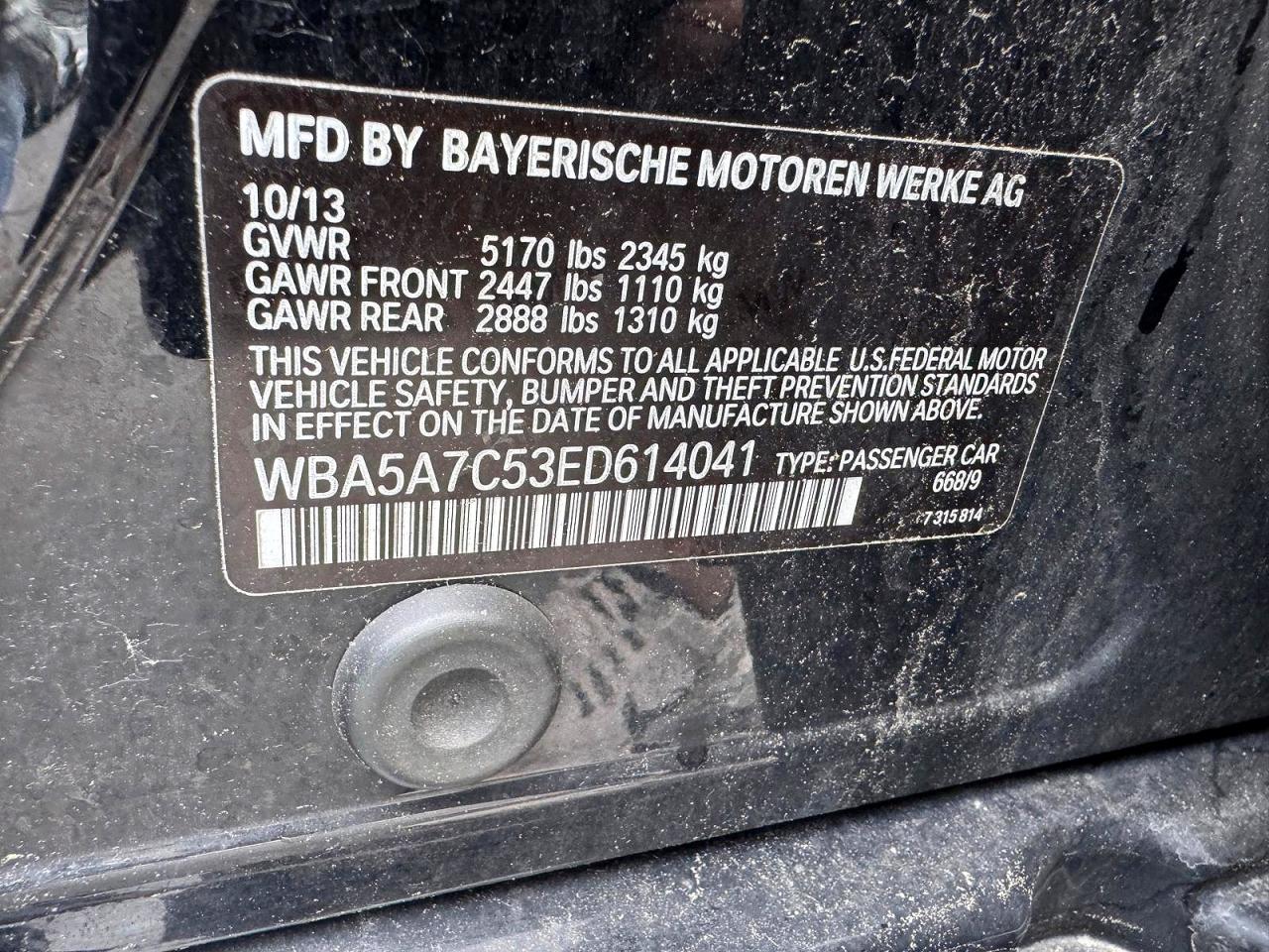 2014 Bmw 528 Xi Black vin: WBA5A7C53ED614041