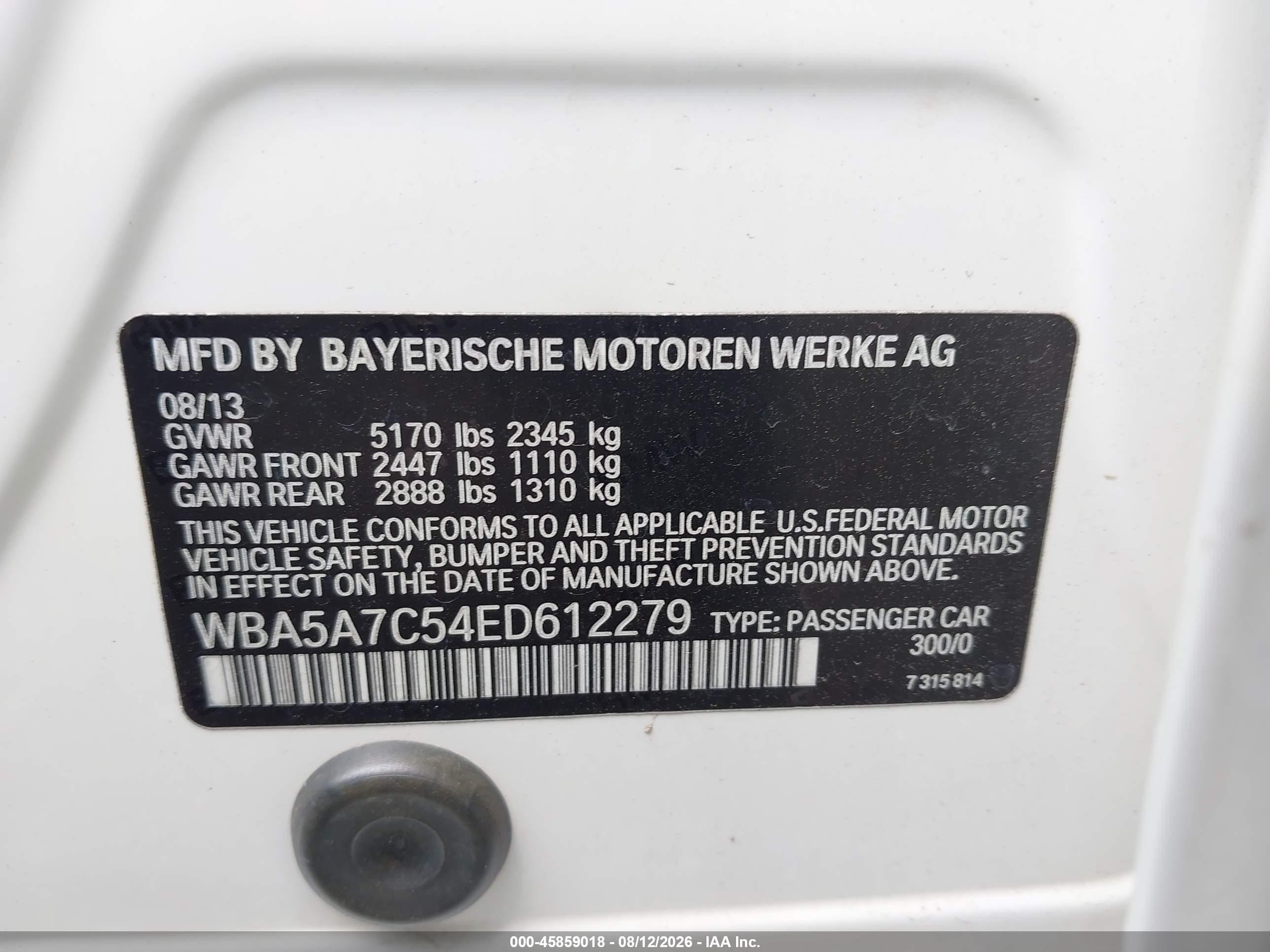 2014 Bmw 528i Xdrive Белый vin: WBA5A7C54ED612279