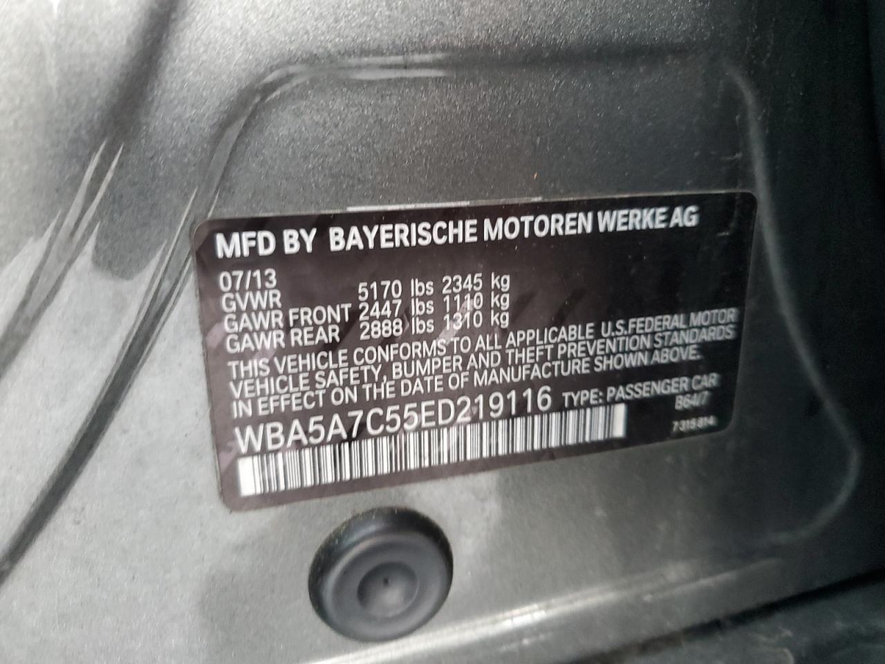 2014 Bmw 528 Xi Gray vin: WBA5A7C55ED219116