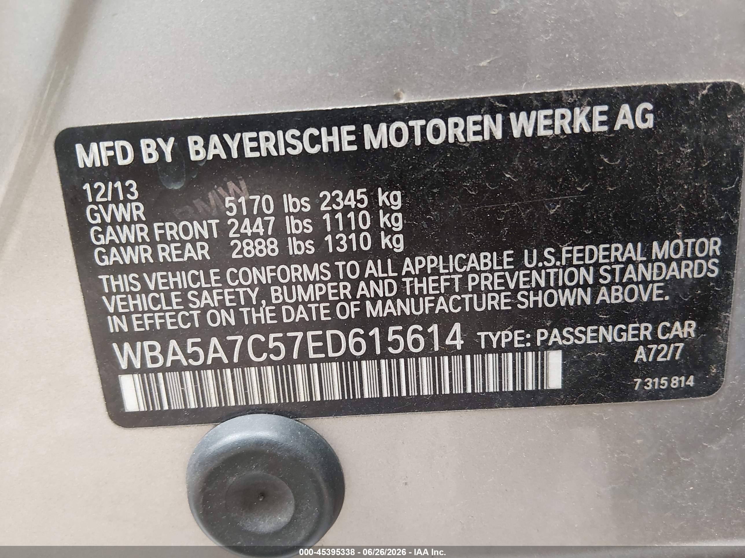 2014 Bmw 528i Xdrive Gray vin: WBA5A7C57ED615614