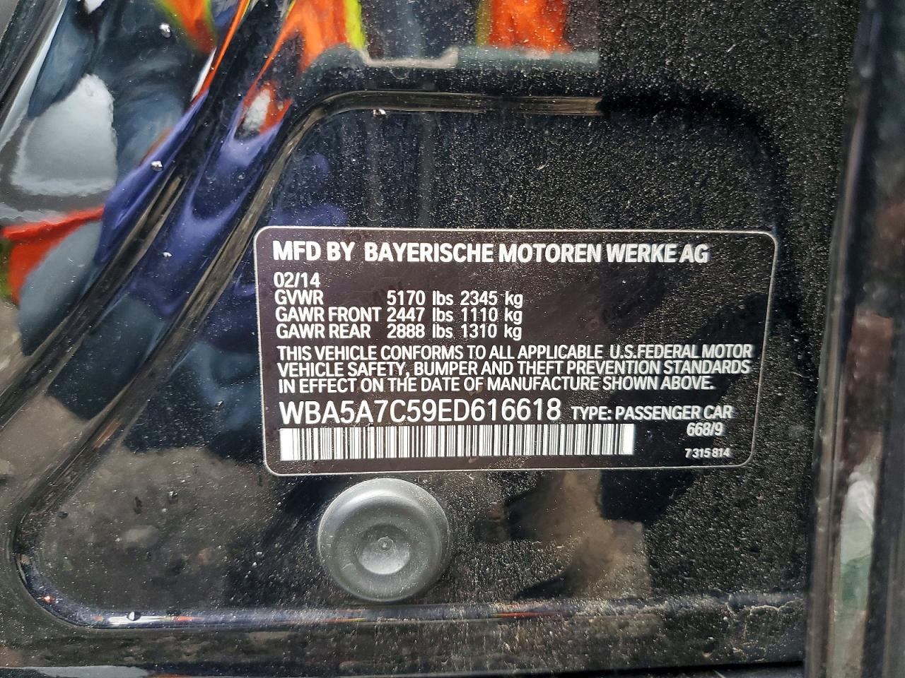 2014 Bmw 528 Xi Black vin: WBA5A7C59ED616618