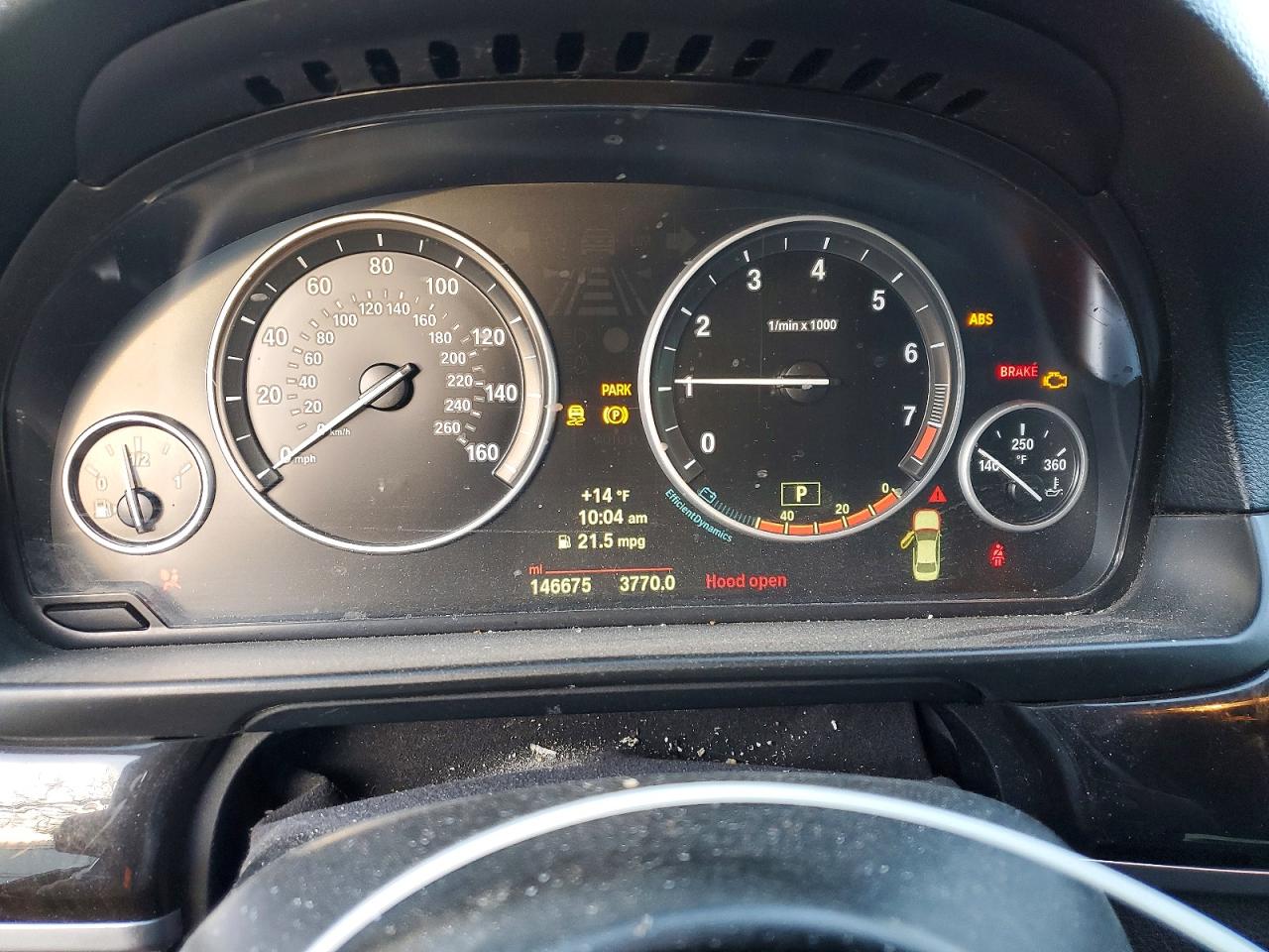 2014 Bmw 528 Xi Черный vin: WBA5A7C5XED219435