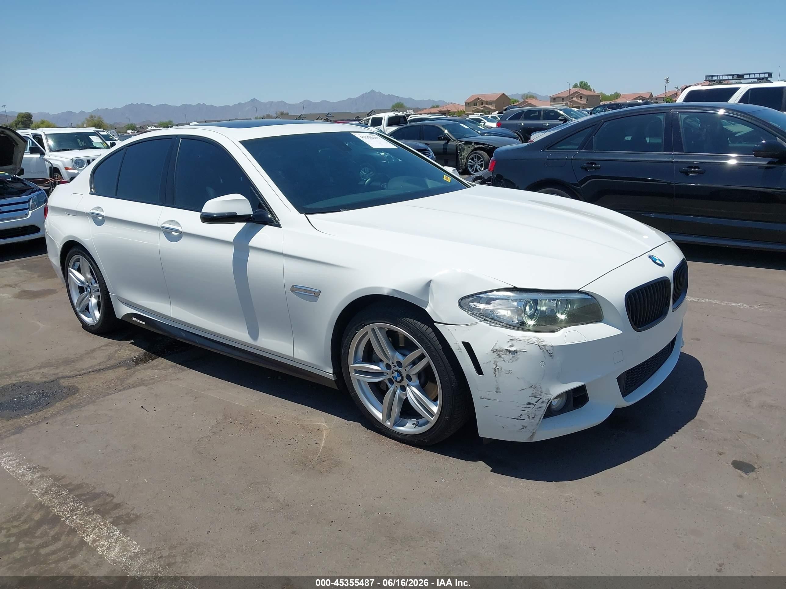 2015 Bmw 535i White vin: WBA5B1C50FG125087