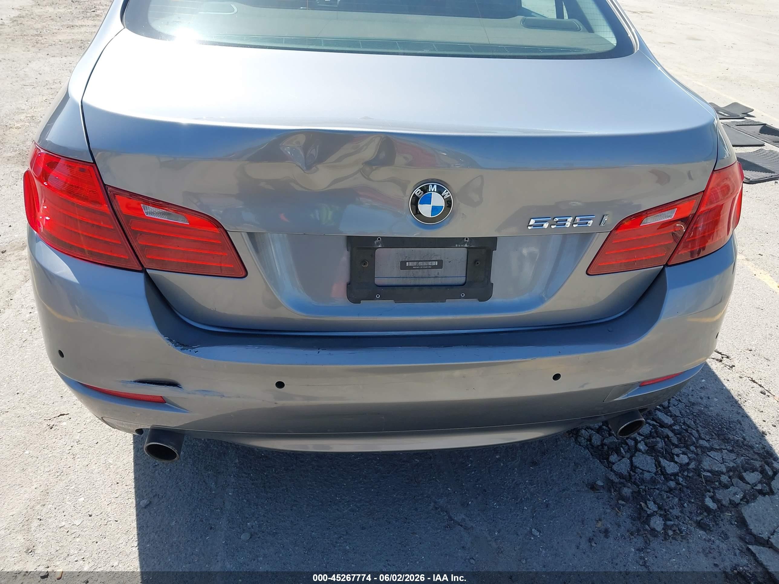 2014 Bmw 535i Gray vin: WBA5B1C51ED481452