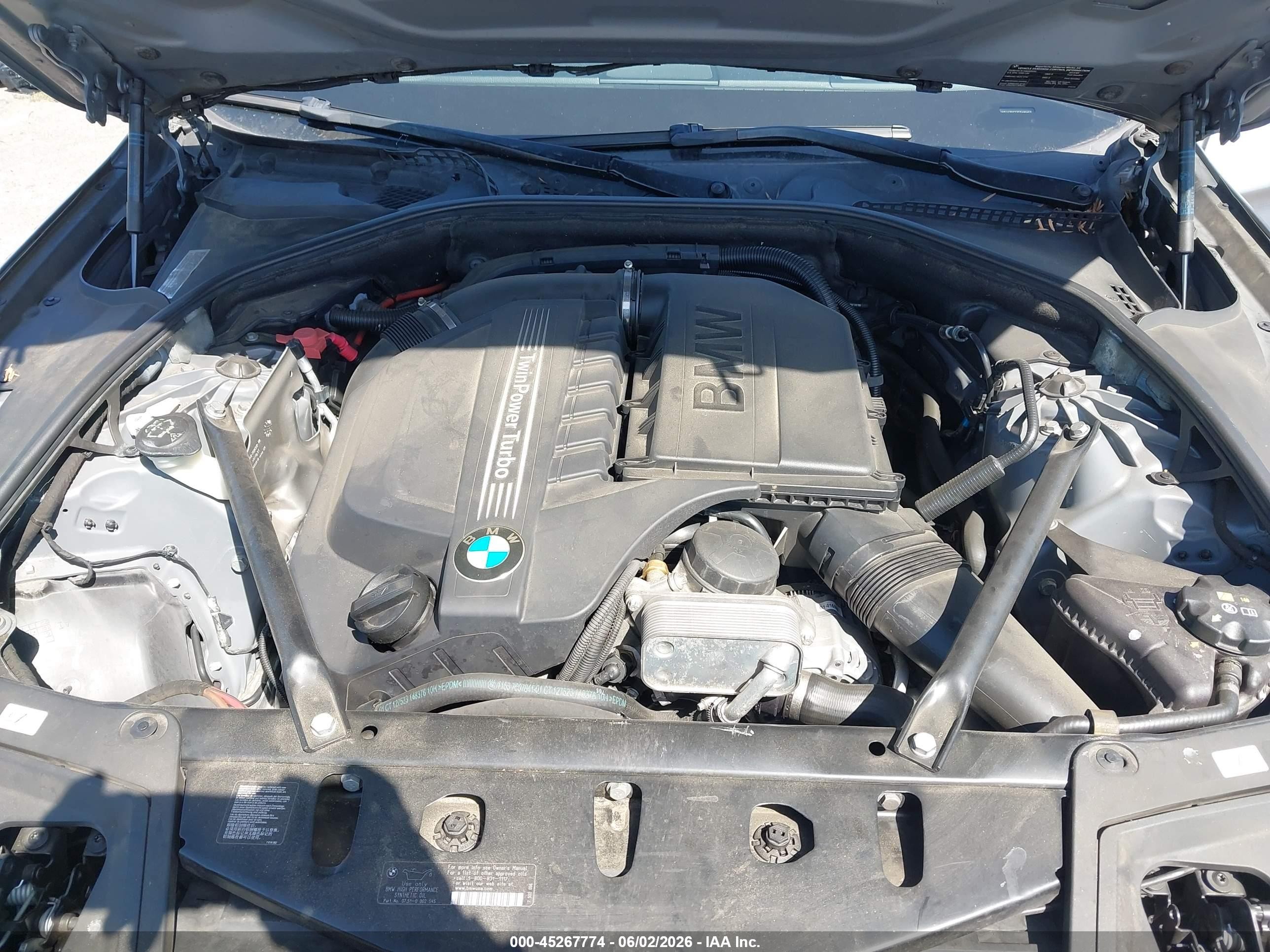 2014 Bmw 535i Gray vin: WBA5B1C51ED481452