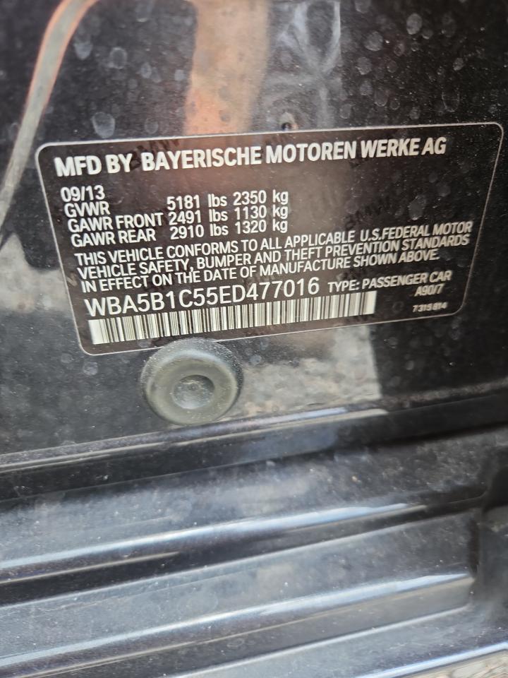 2014 Bmw 535 I Gray vin: WBA5B1C55ED477016