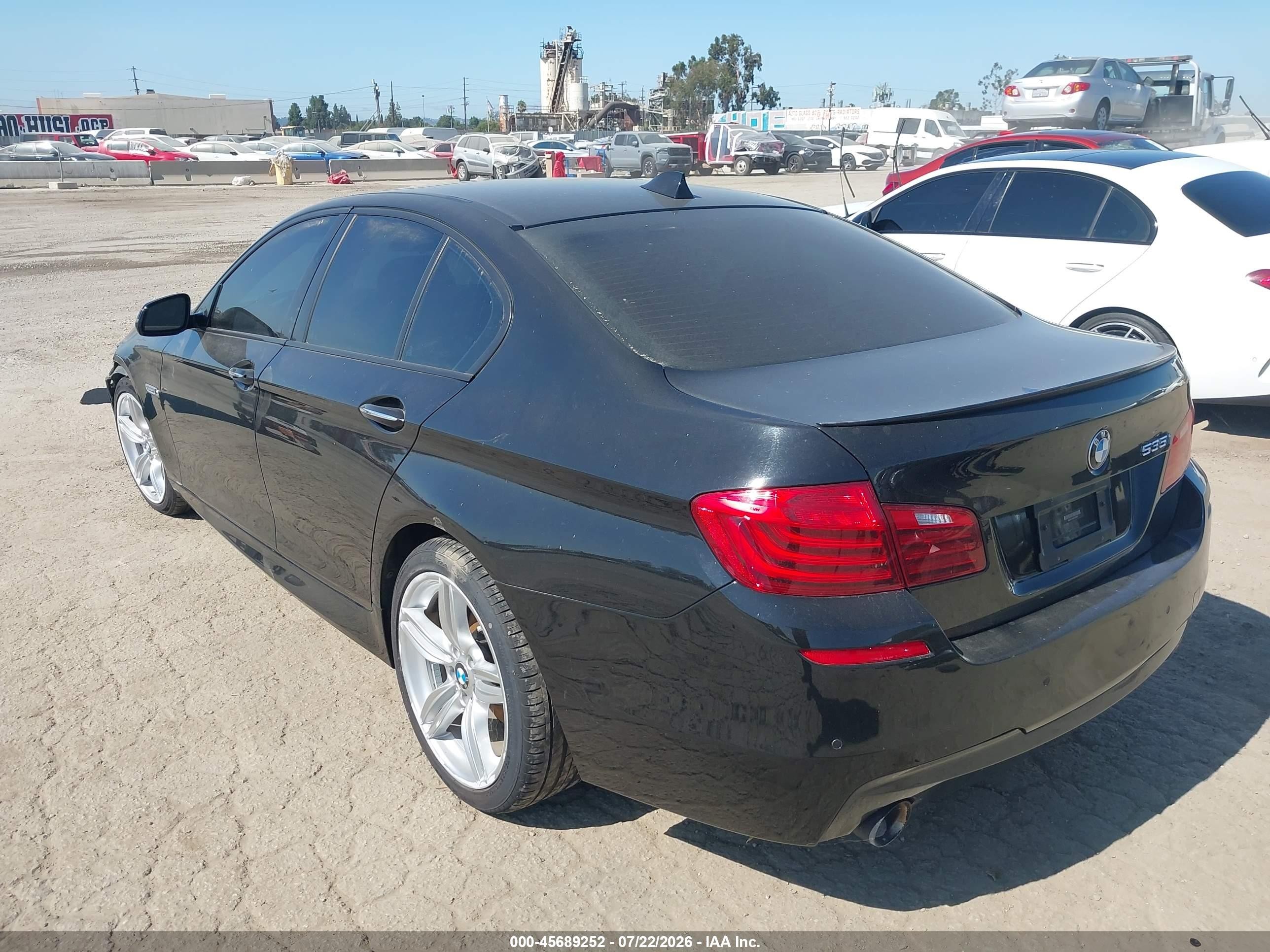 2014 Bmw 535i Black vin: WBA5B1C55ED478943