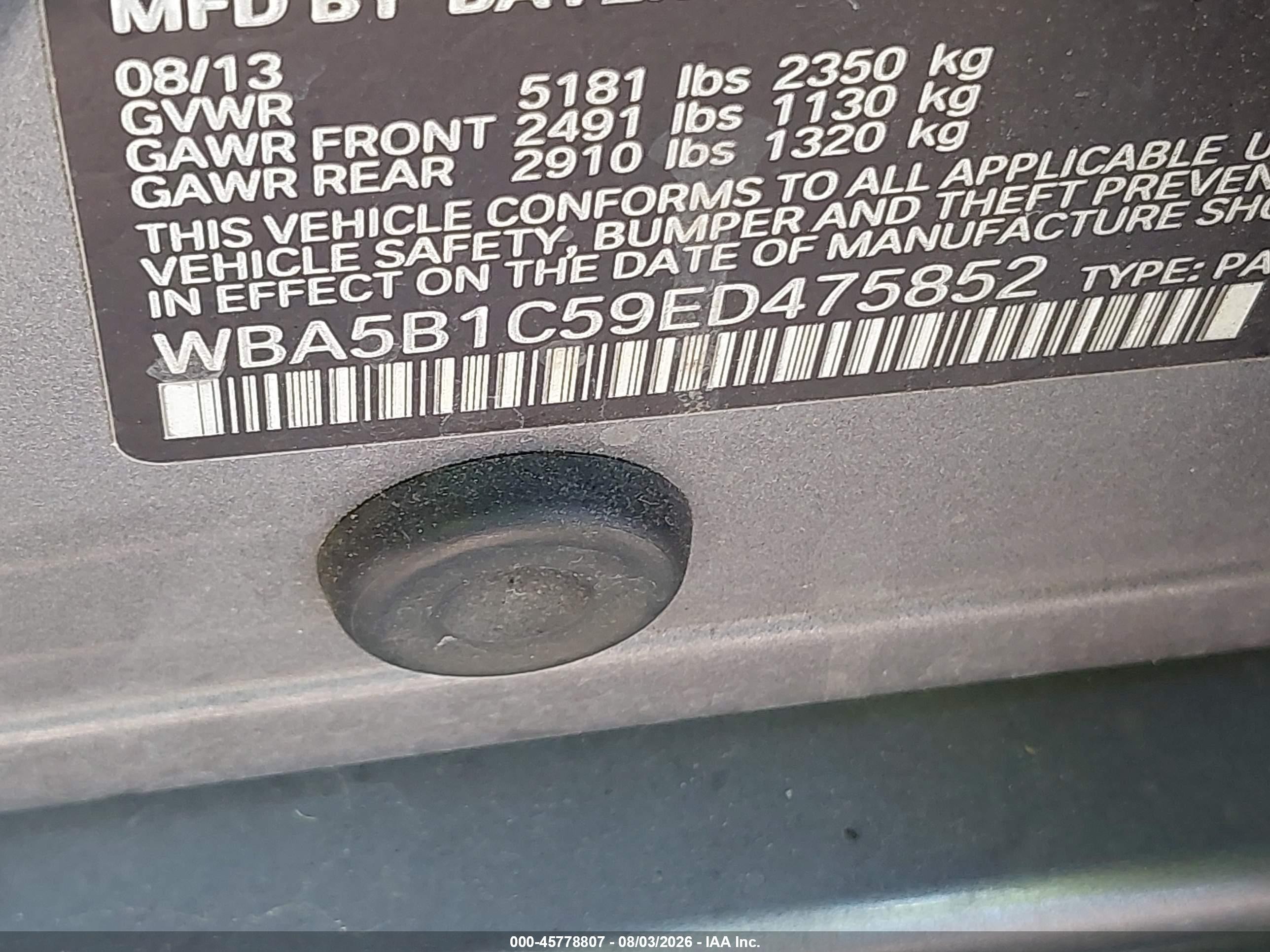 2014 Bmw 535i   Gray vin: WBA5B1C59ED475852