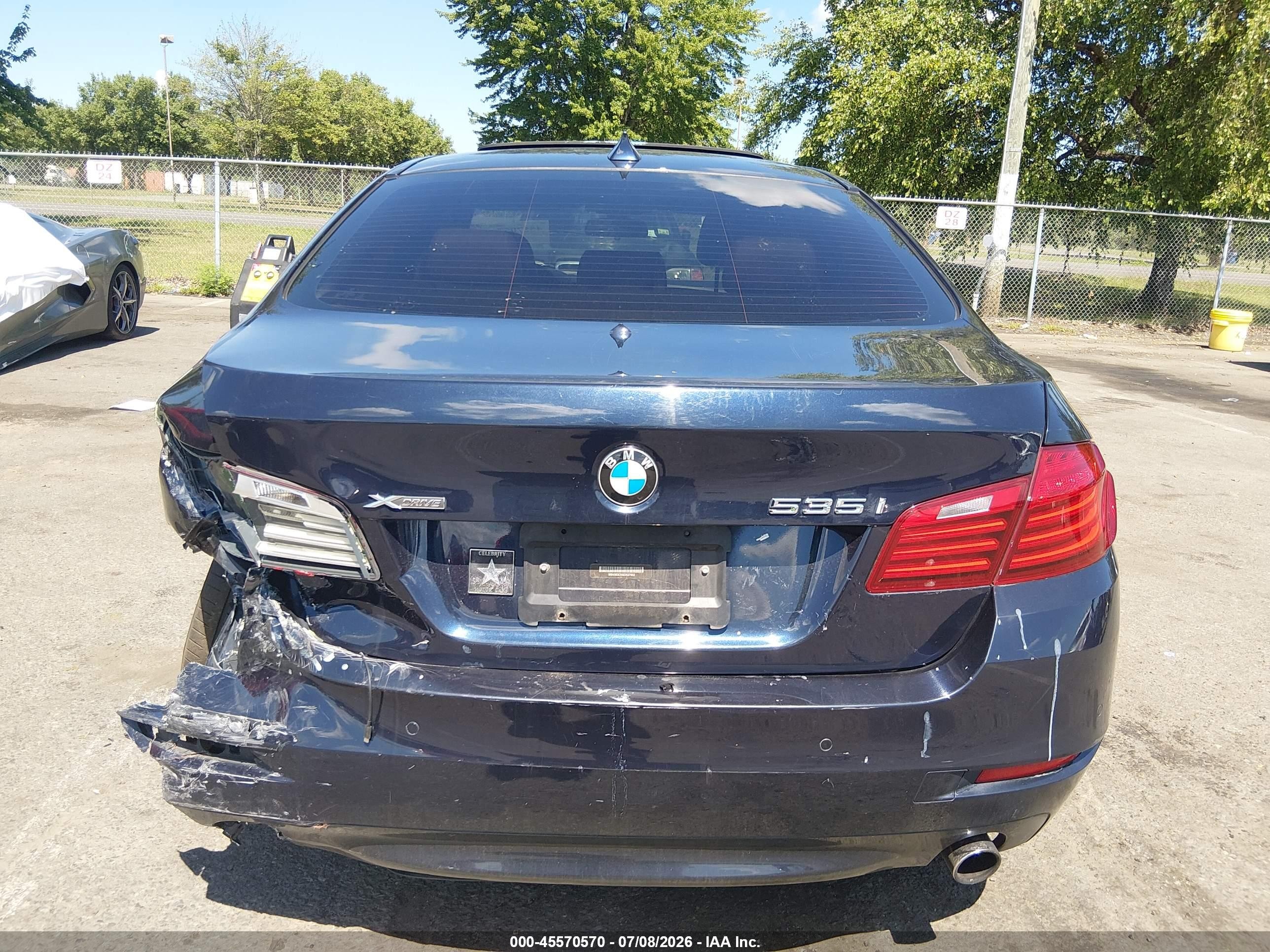 2014 Bmw 535i Xdrive Navy vin: WBA5B3C50ED537652