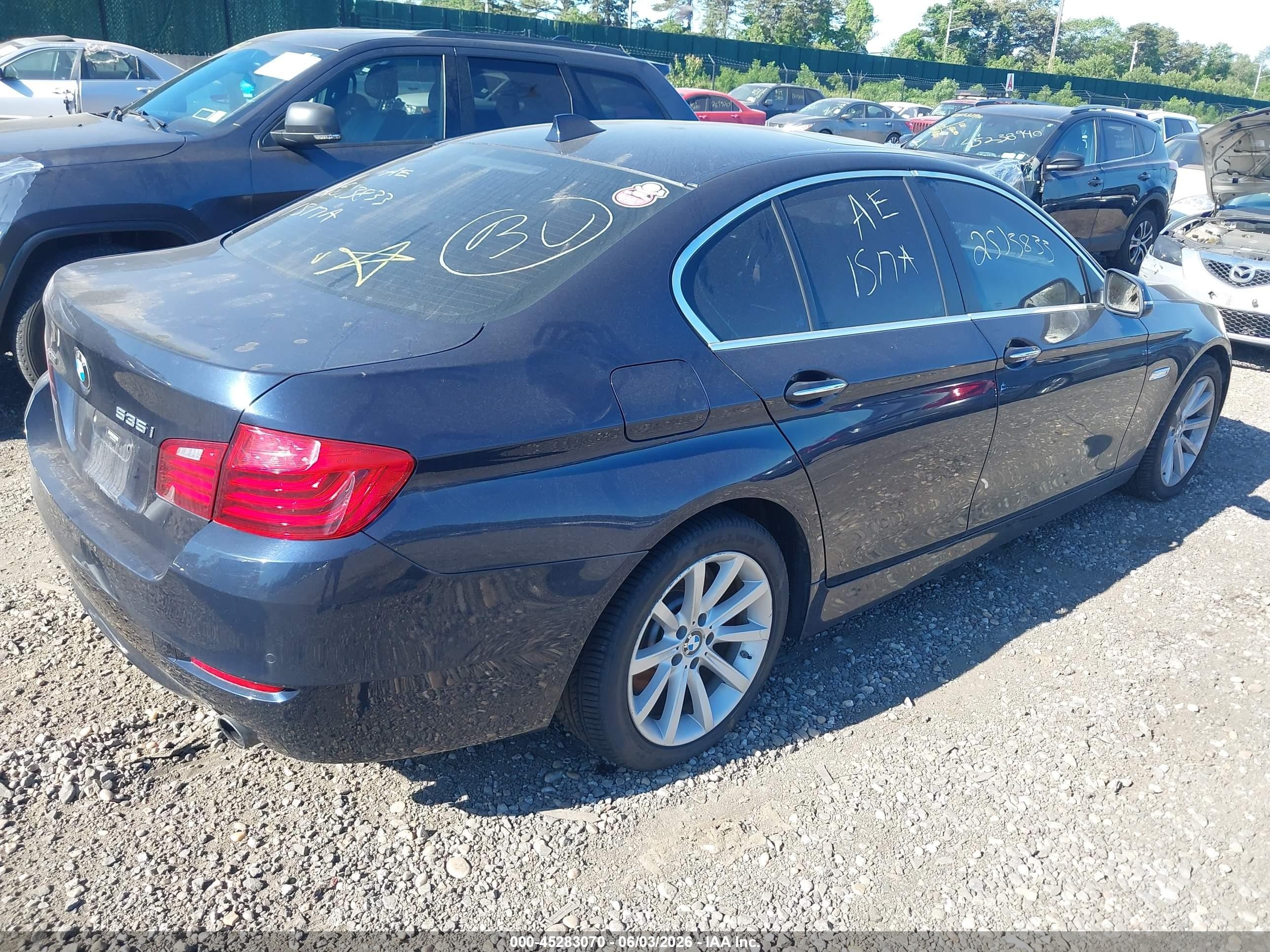 2014 Bmw 535i Xdrive Blue vin: WBA5B3C50ED537666