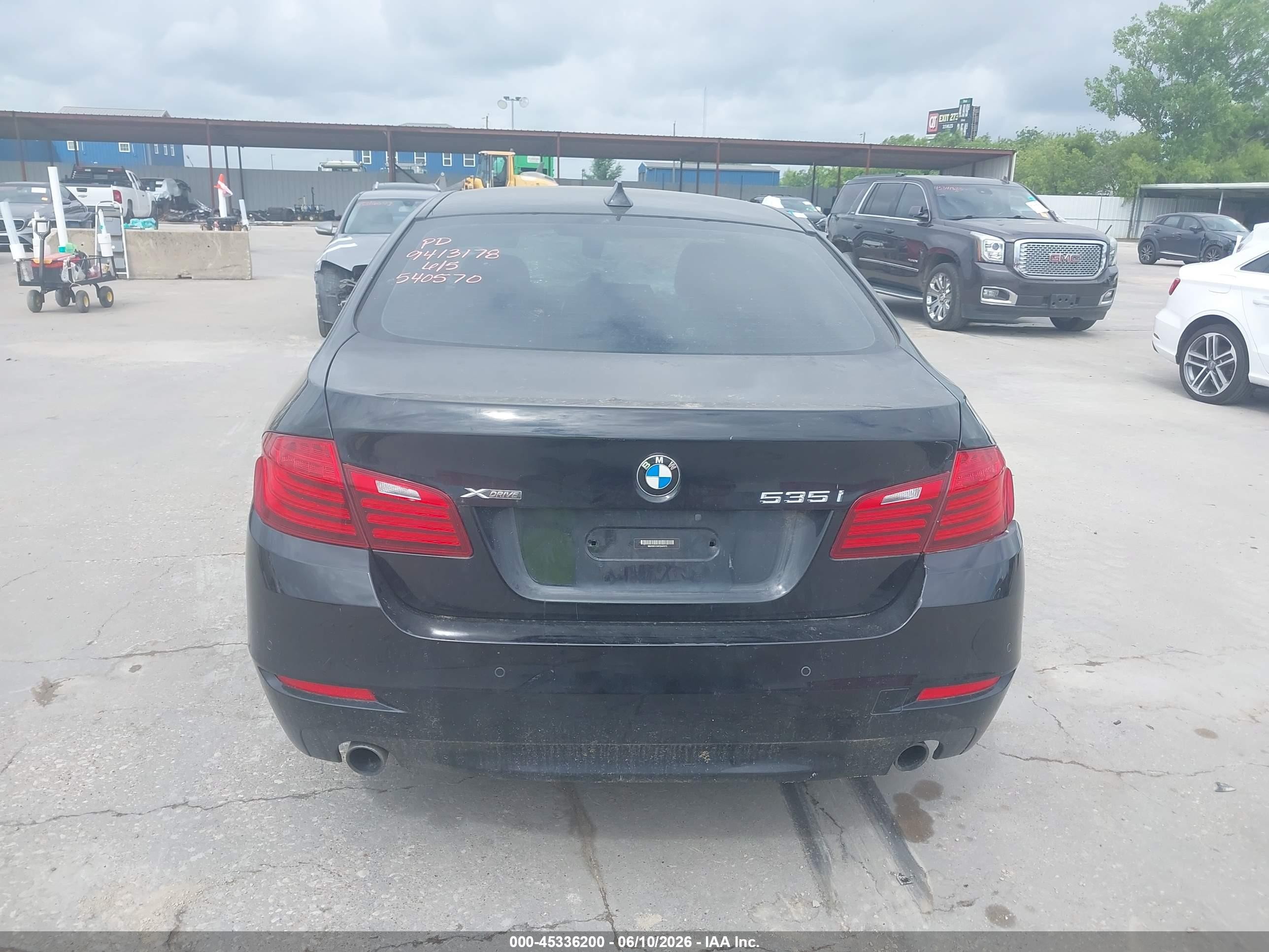 2015 Bmw 535i Xdrive Черный vin: WBA5B3C50FD540570