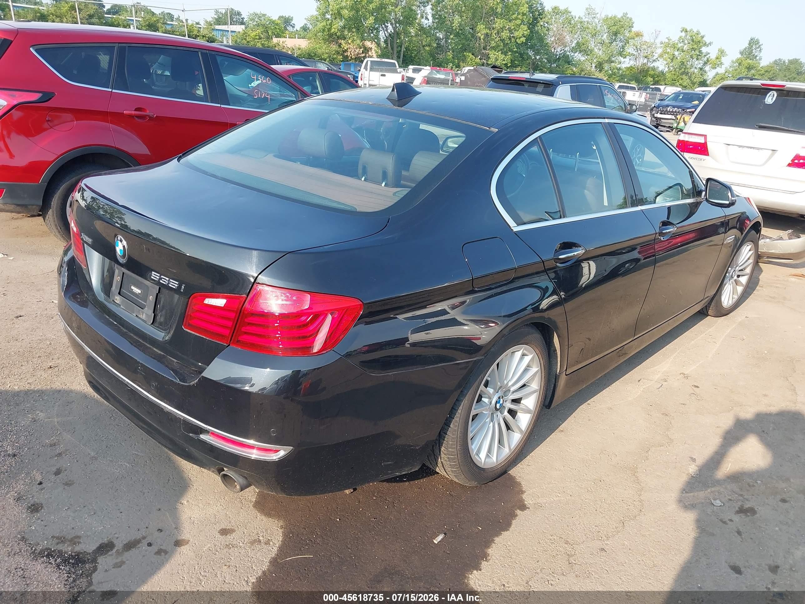 2015 Bmw 535i Xdrive Black vin: WBA5B3C50FD544702