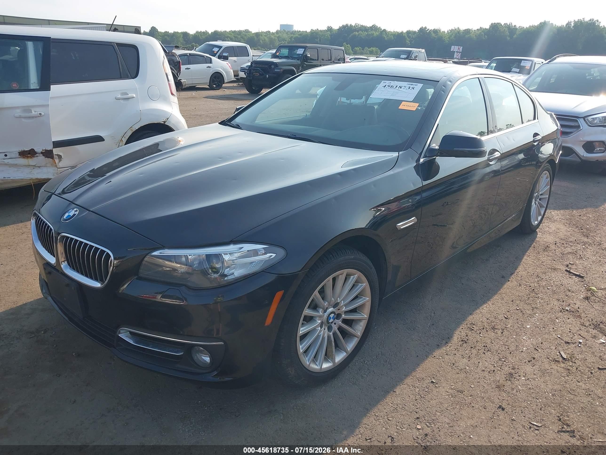 2015 Bmw 535i Xdrive Black vin: WBA5B3C50FD544702