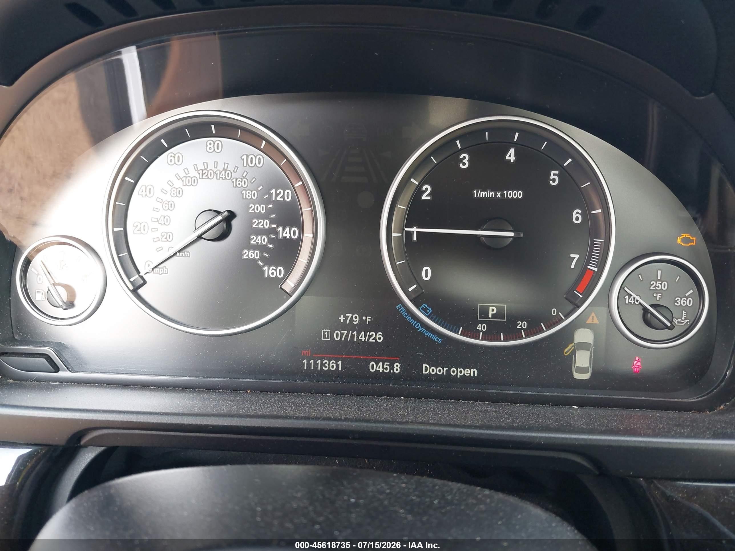 2015 Bmw 535i Xdrive Black vin: WBA5B3C50FD544702