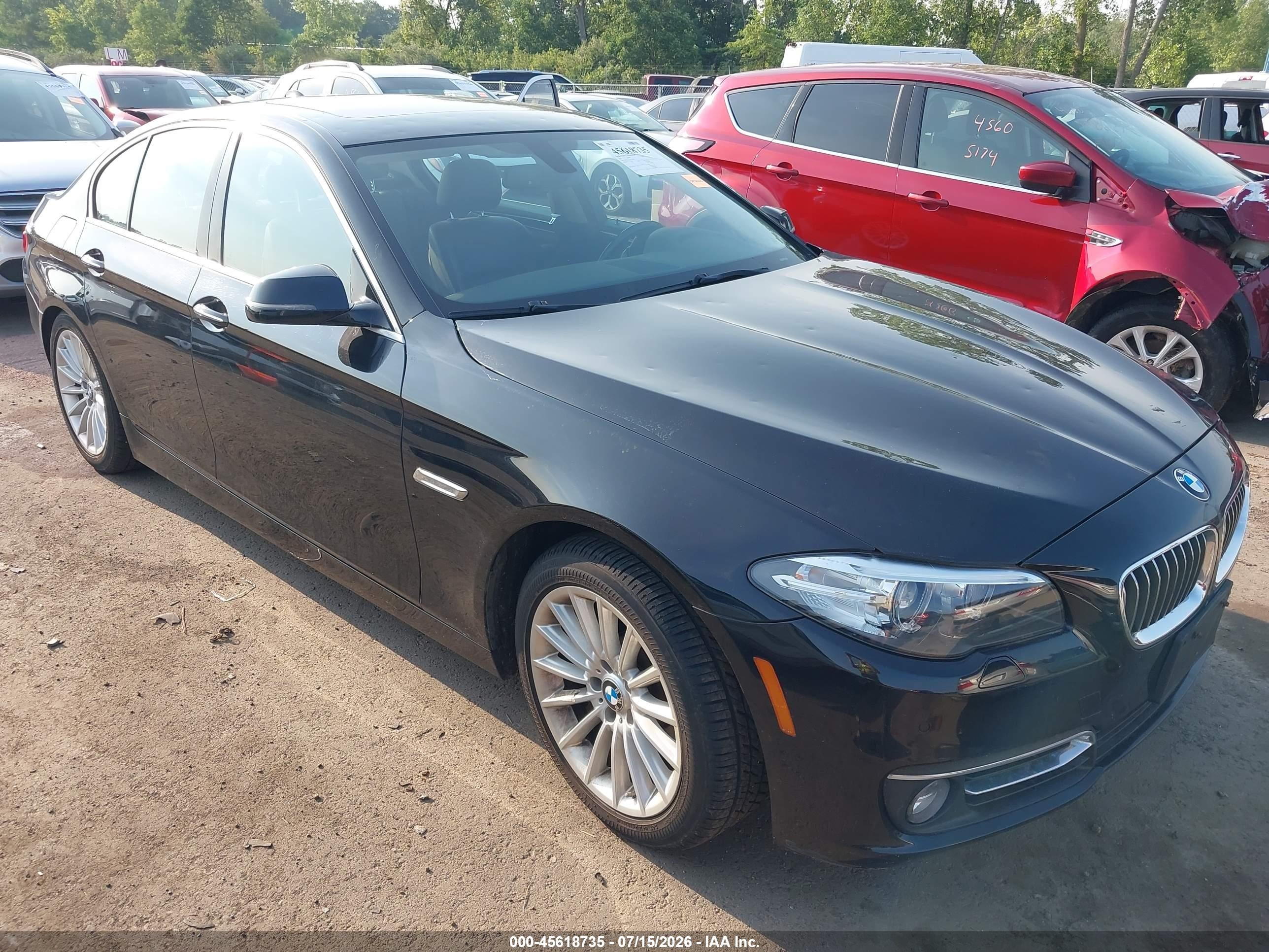 2015 Bmw 535i Xdrive Black vin: WBA5B3C50FD544702