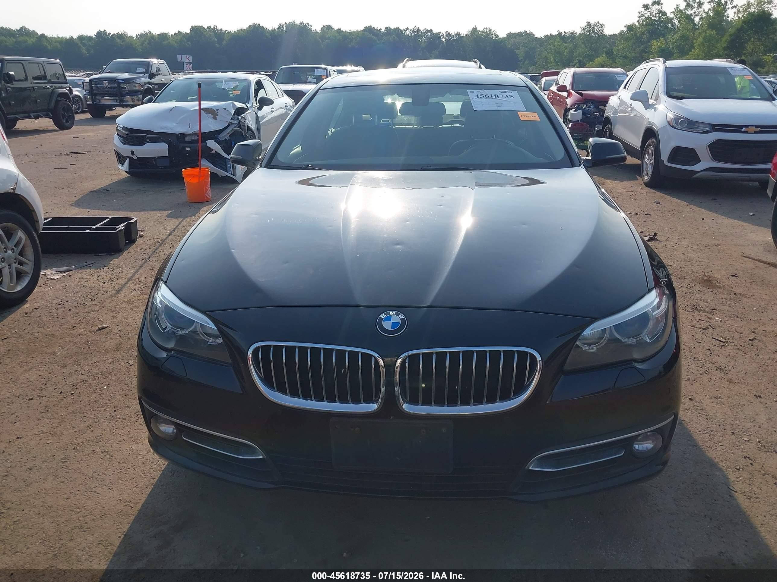 2015 Bmw 535i Xdrive Black vin: WBA5B3C50FD544702