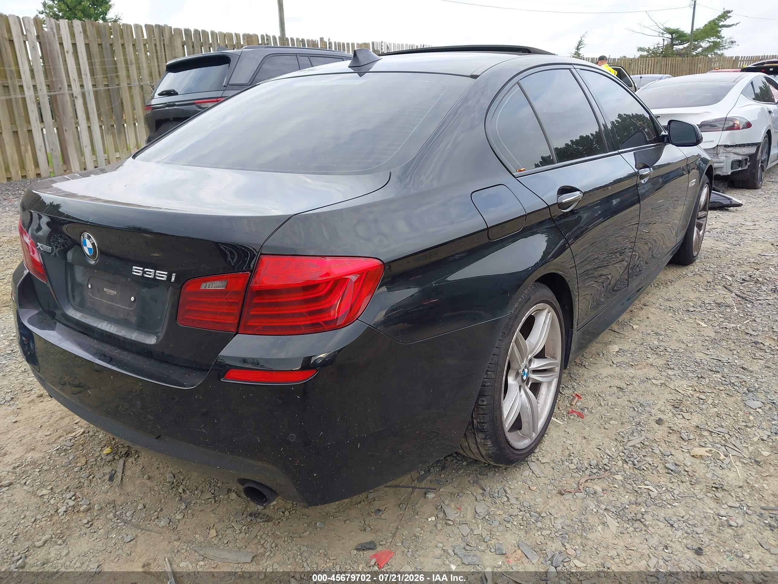 2014 Bmw 535i Xdrive Black vin: WBA5B3C51ED538518