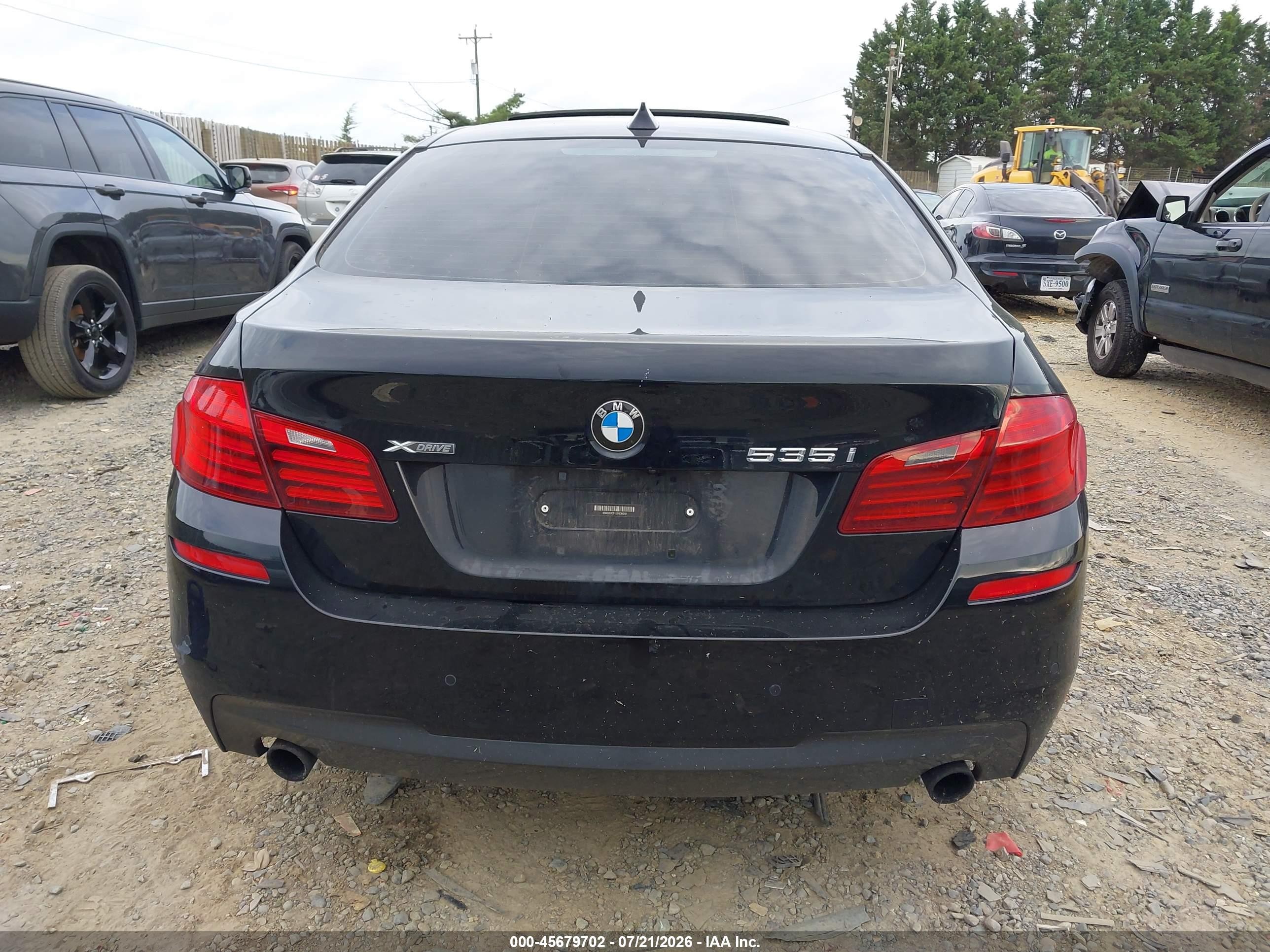 2014 Bmw 535i Xdrive Black vin: WBA5B3C51ED538518