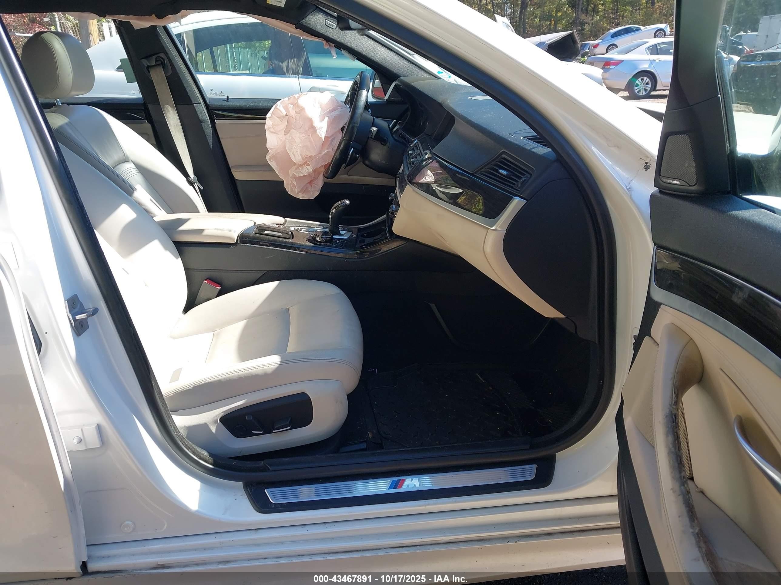 2015 Bmw 535i Xdrive White vin: WBA5B3C51FD540769
