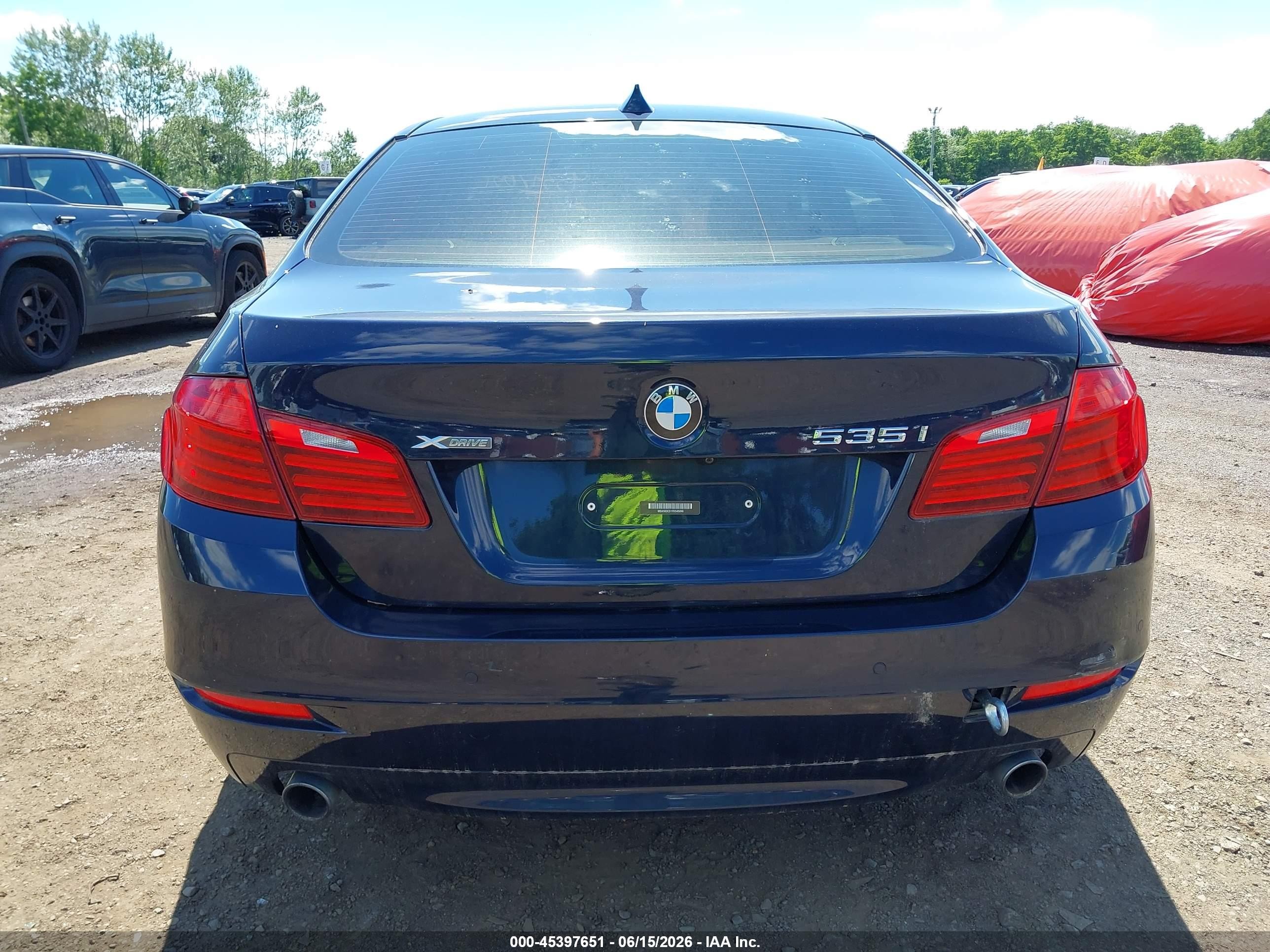 2015 Bmw 535i Xdrive Blue vin: WBA5B3C51FD545096