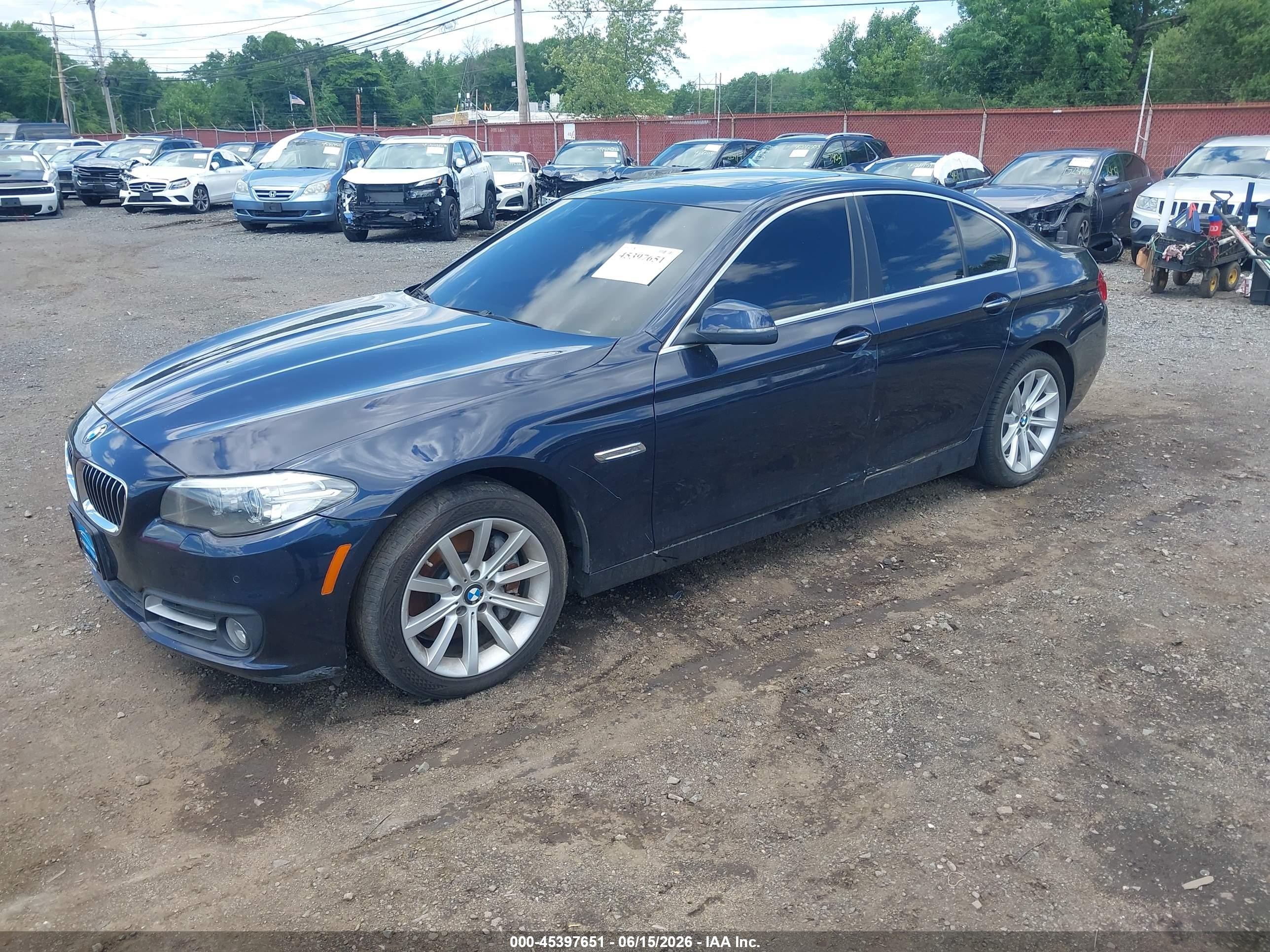 2015 Bmw 535i Xdrive Blue vin: WBA5B3C51FD545096