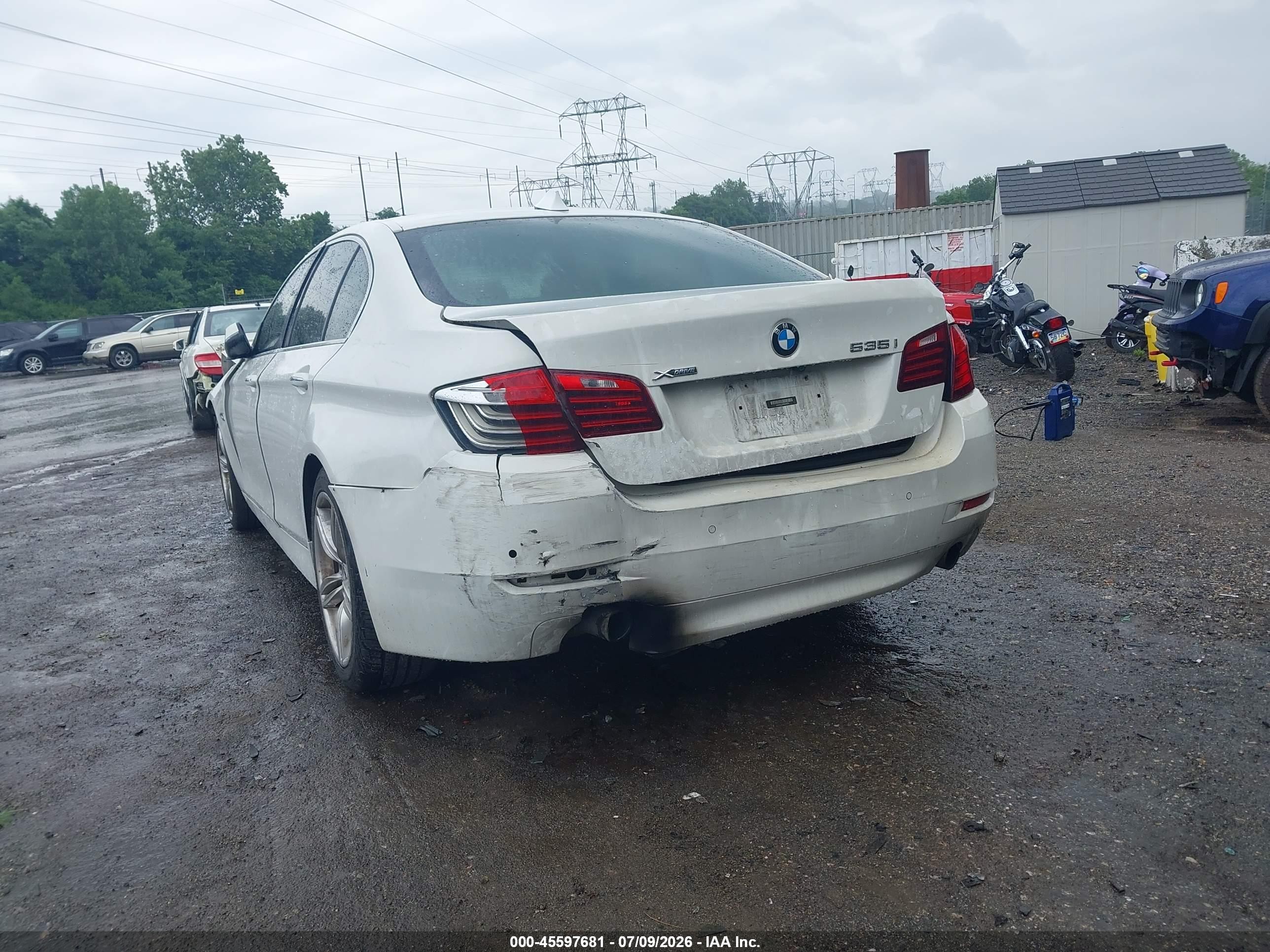 2014 Bmw 535i Xdrive White vin: WBA5B3C54ED534284