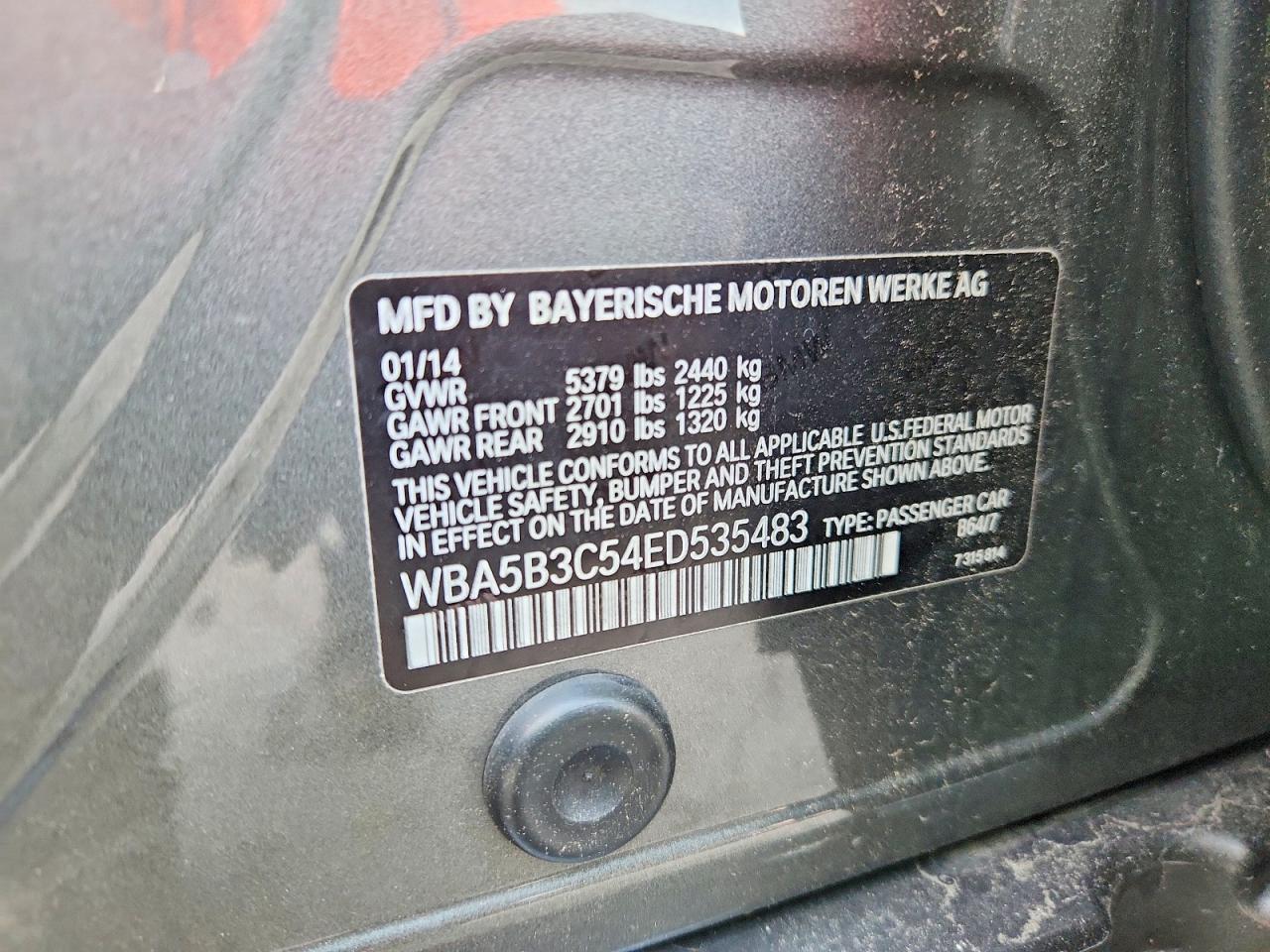 2014 Bmw 535 Xi Gray vin: WBA5B3C54ED535483