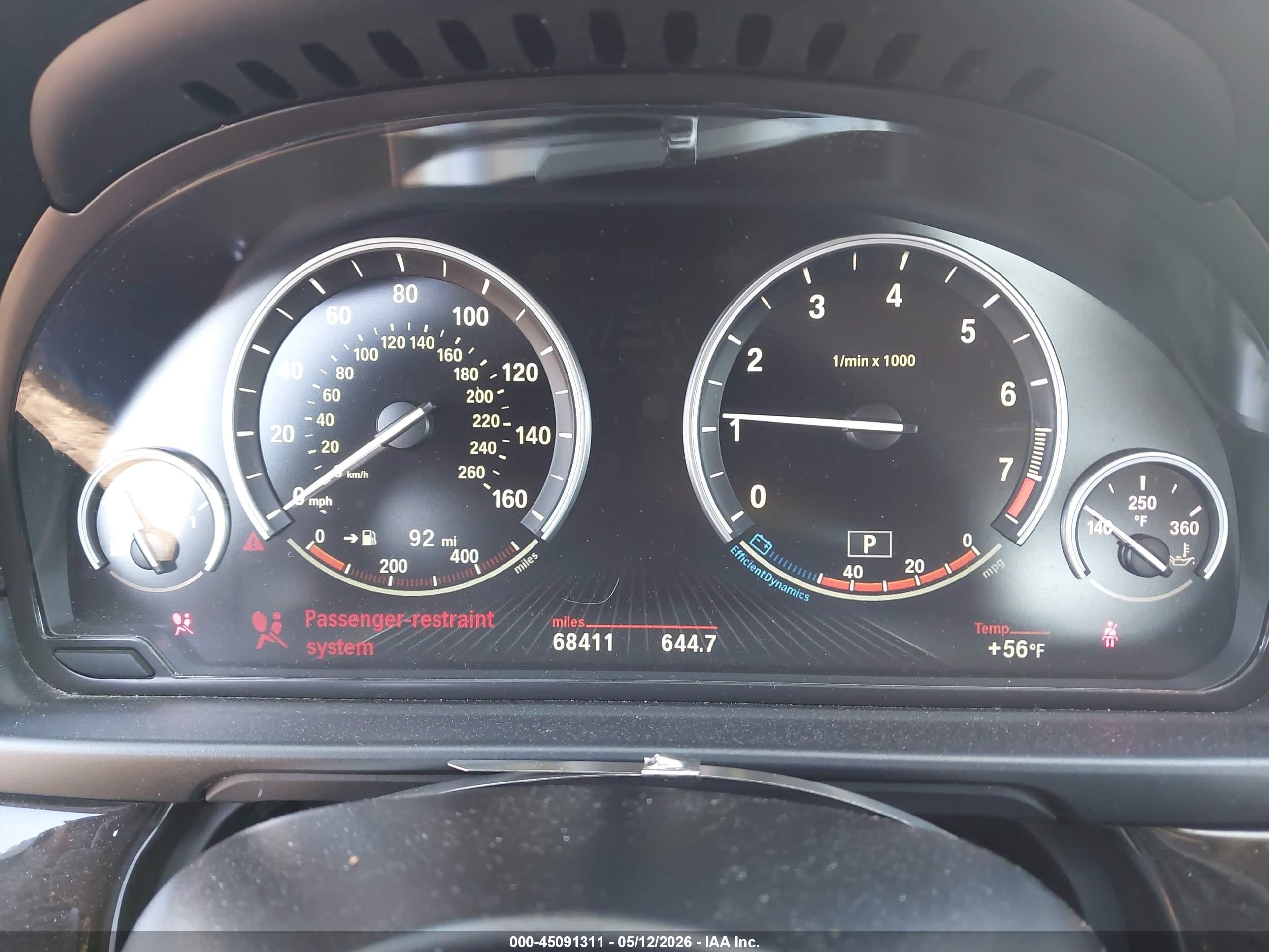 2014 Bmw 535i Xdrive White vin: WBA5B3C55ED539378