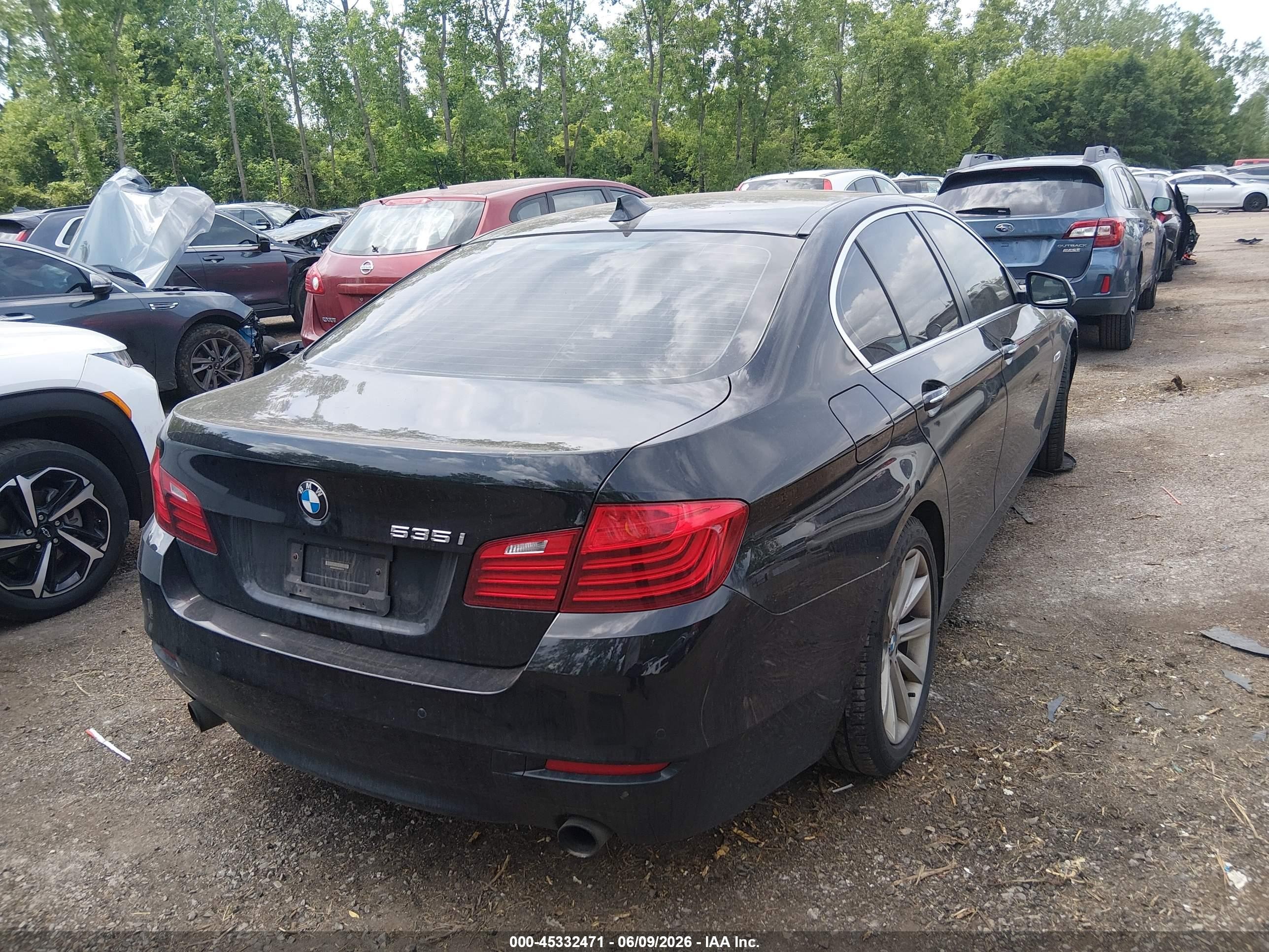 2015 Bmw 535i Xdrive Black vin: WBA5B3C56FD544719