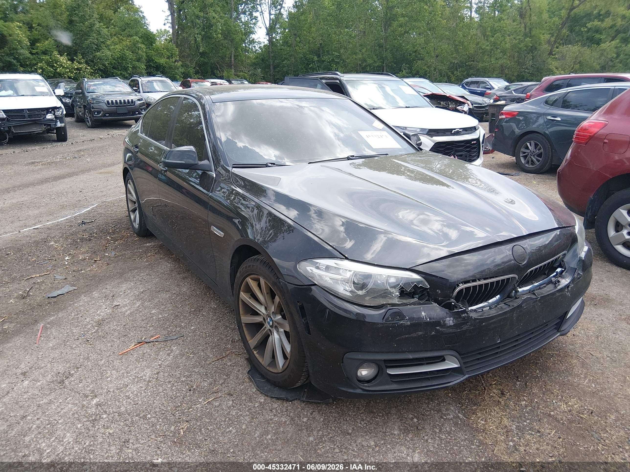 2015 Bmw 535i Xdrive Black vin: WBA5B3C56FD544719
