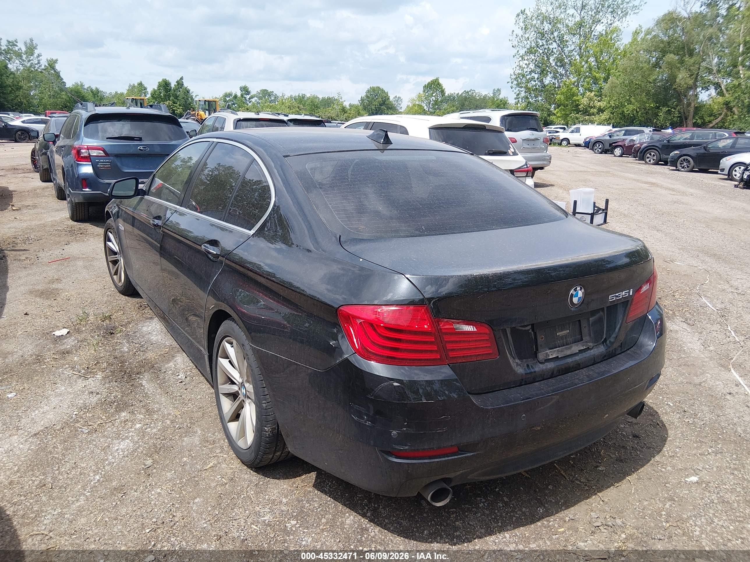 2015 Bmw 535i Xdrive Black vin: WBA5B3C56FD544719