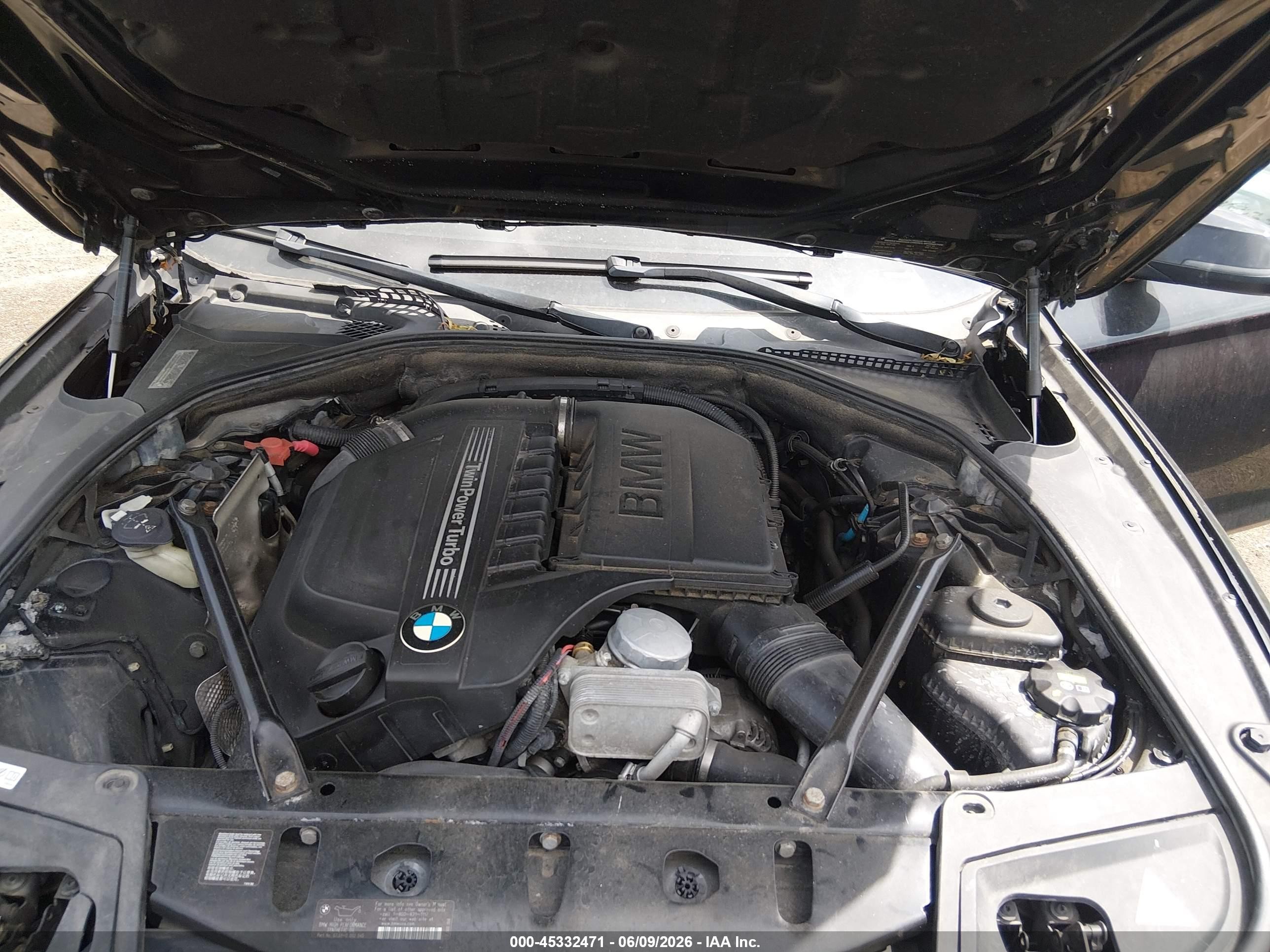 2015 Bmw 535i Xdrive Black vin: WBA5B3C56FD544719