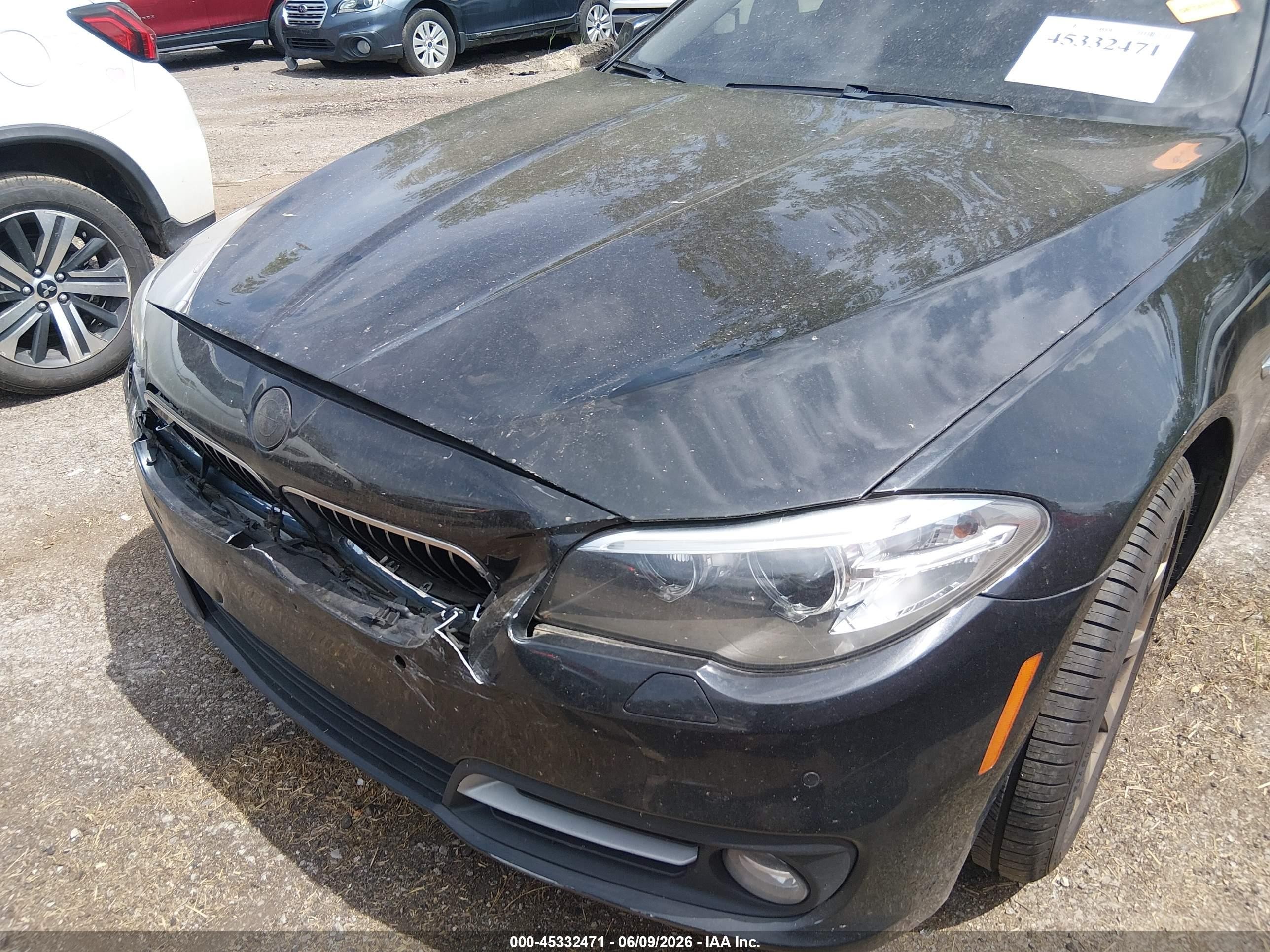 2015 Bmw 535i Xdrive Black vin: WBA5B3C56FD544719