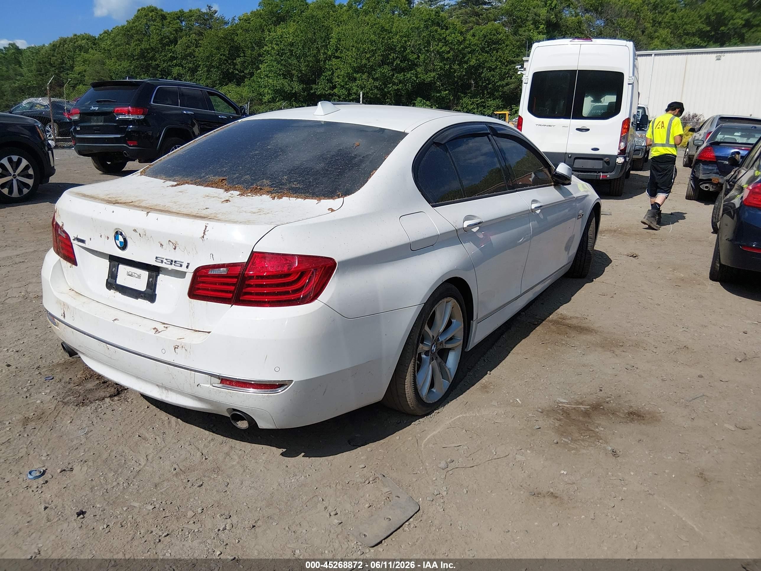 2014 Bmw 535i Xdrive White vin: WBA5B3C57ED534280