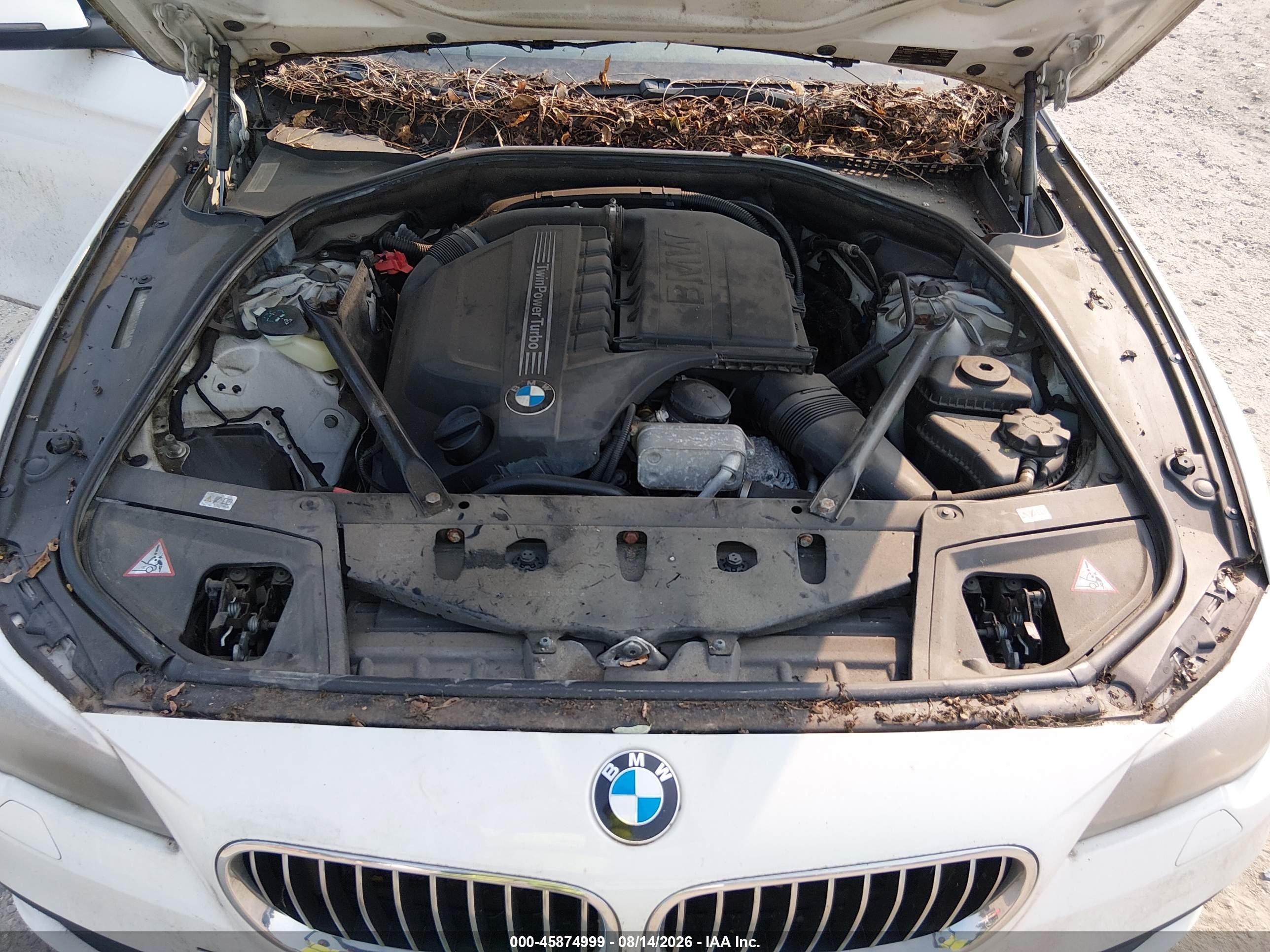 2014 Bmw 535i Xdrive White vin: WBA5B3C58ED533087
