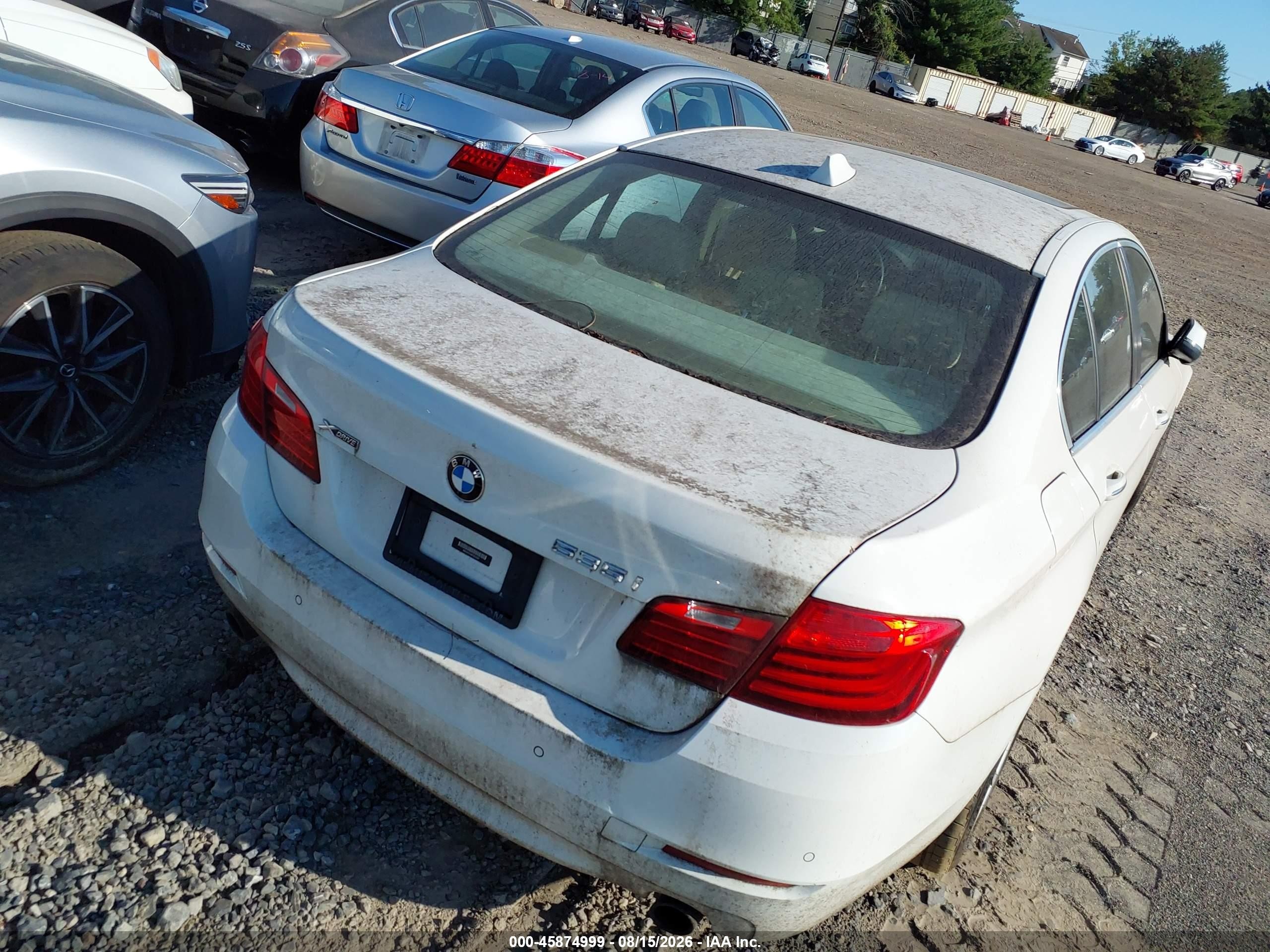 2014 Bmw 535i Xdrive White vin: WBA5B3C58ED533087
