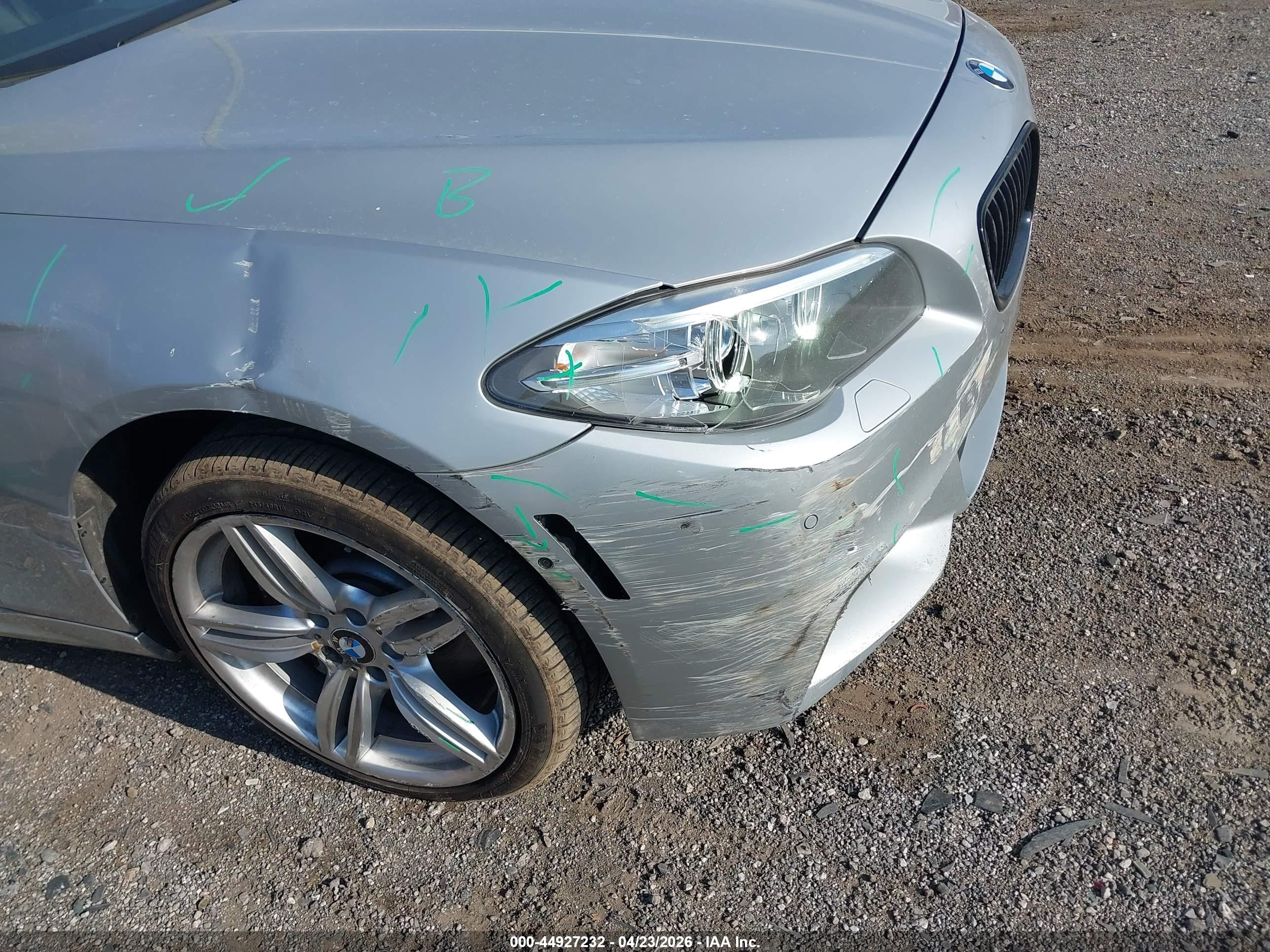 2015 Bmw 535i Xdrive Silver vin: WBA5B3C58FD545287