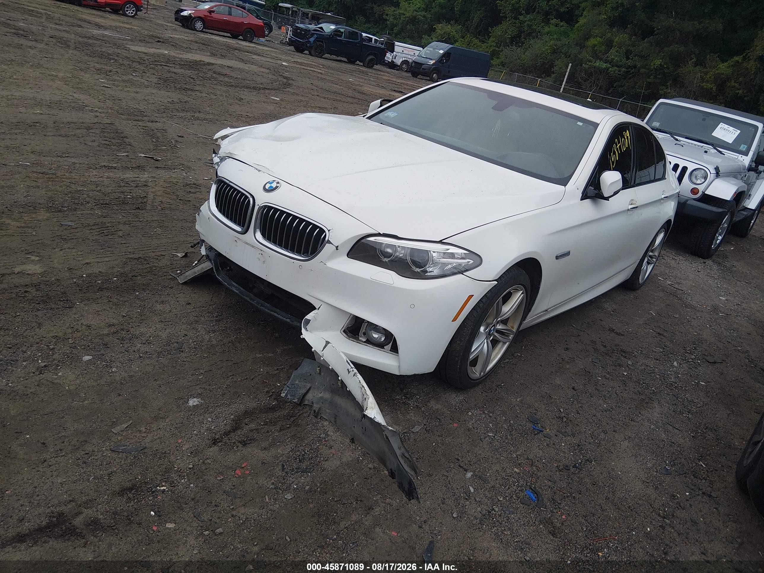 2014 Bmw 535i Xdrive White vin: WBA5B3C59ED535656
