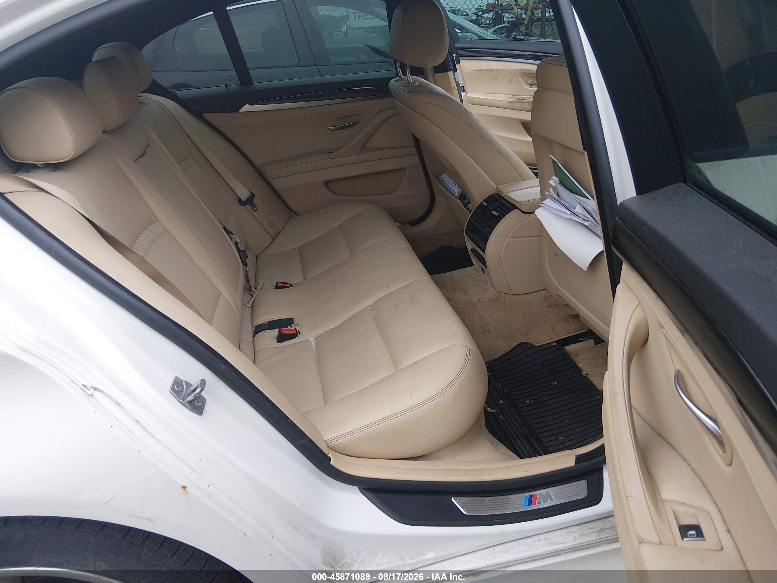 2014 Bmw 535i Xdrive White vin: WBA5B3C59ED535656