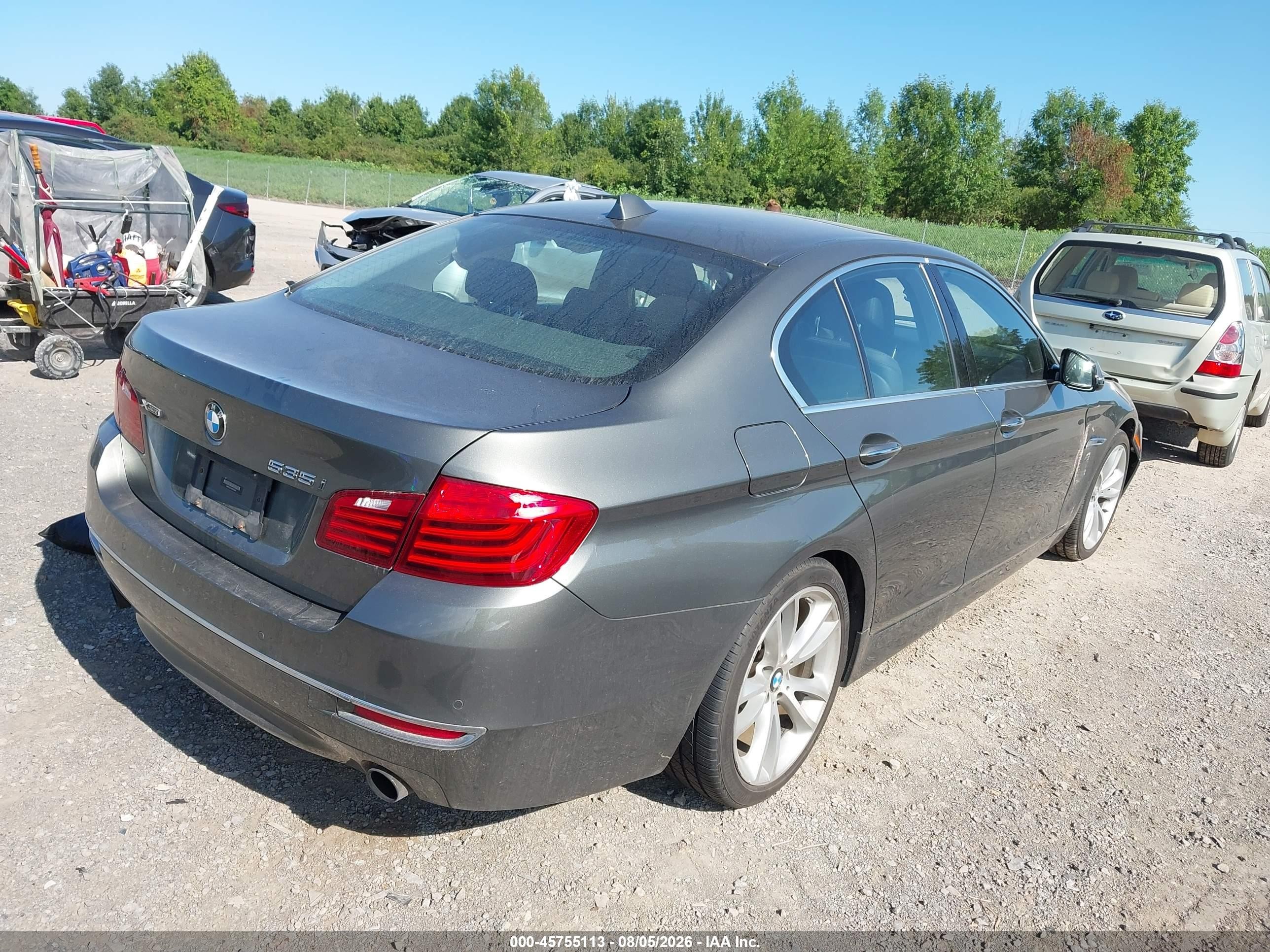 2014 Bmw 535i Xdrive Gray vin: WBA5B3C59ED539304