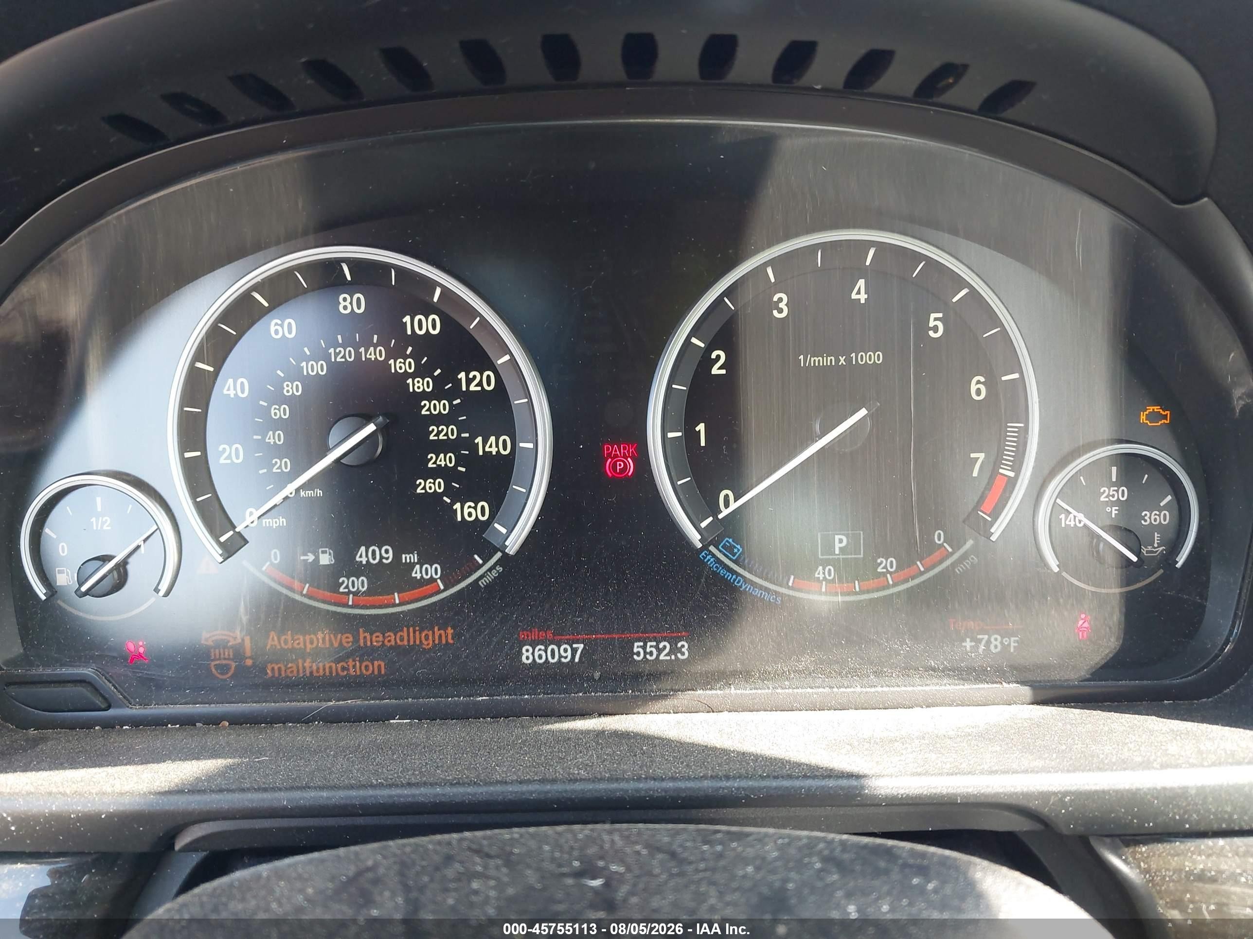 2014 Bmw 535i Xdrive Gray vin: WBA5B3C59ED539304
