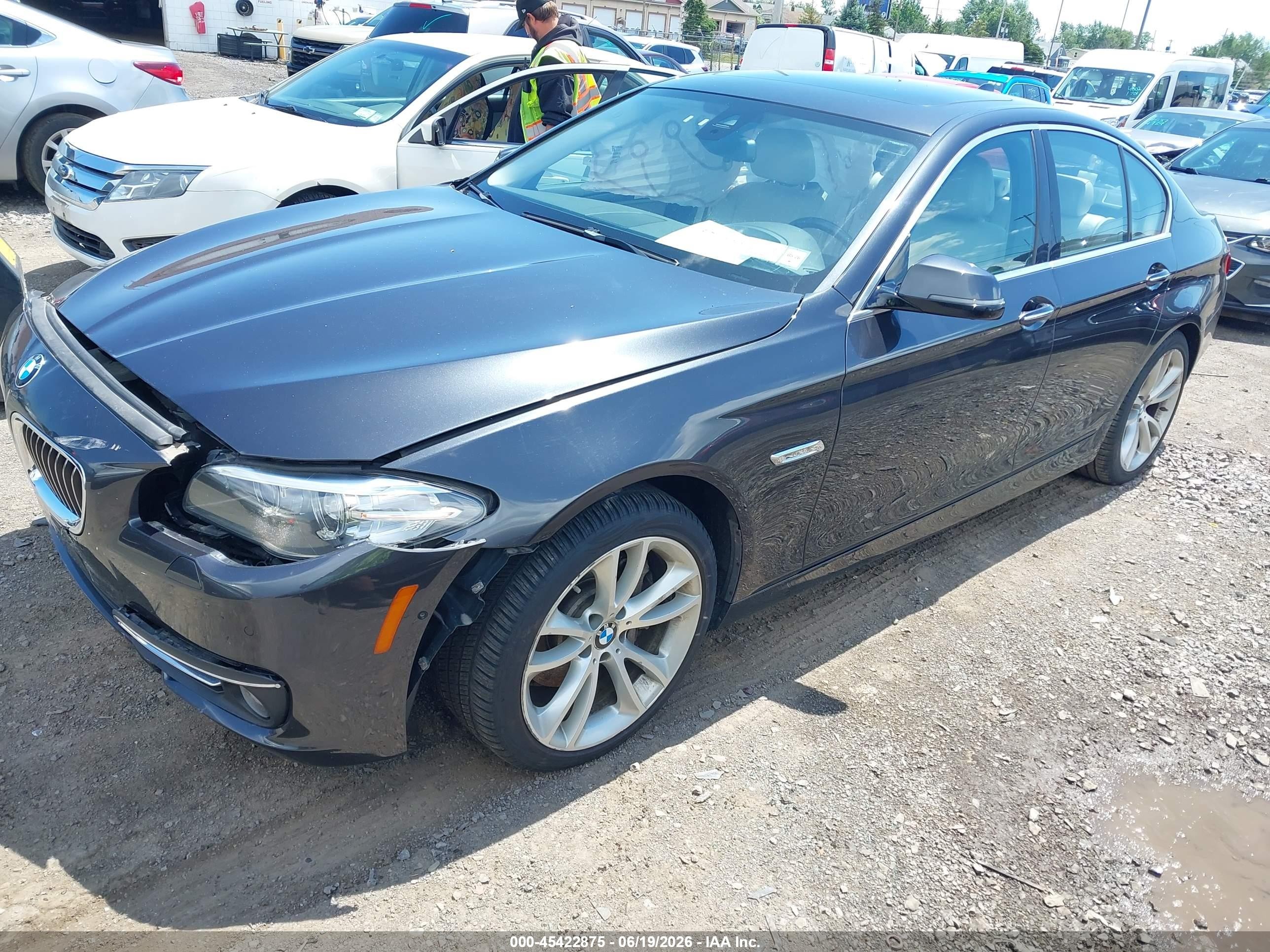 2015 Bmw 535i Xdrive Gray vin: WBA5B3C59FD544374