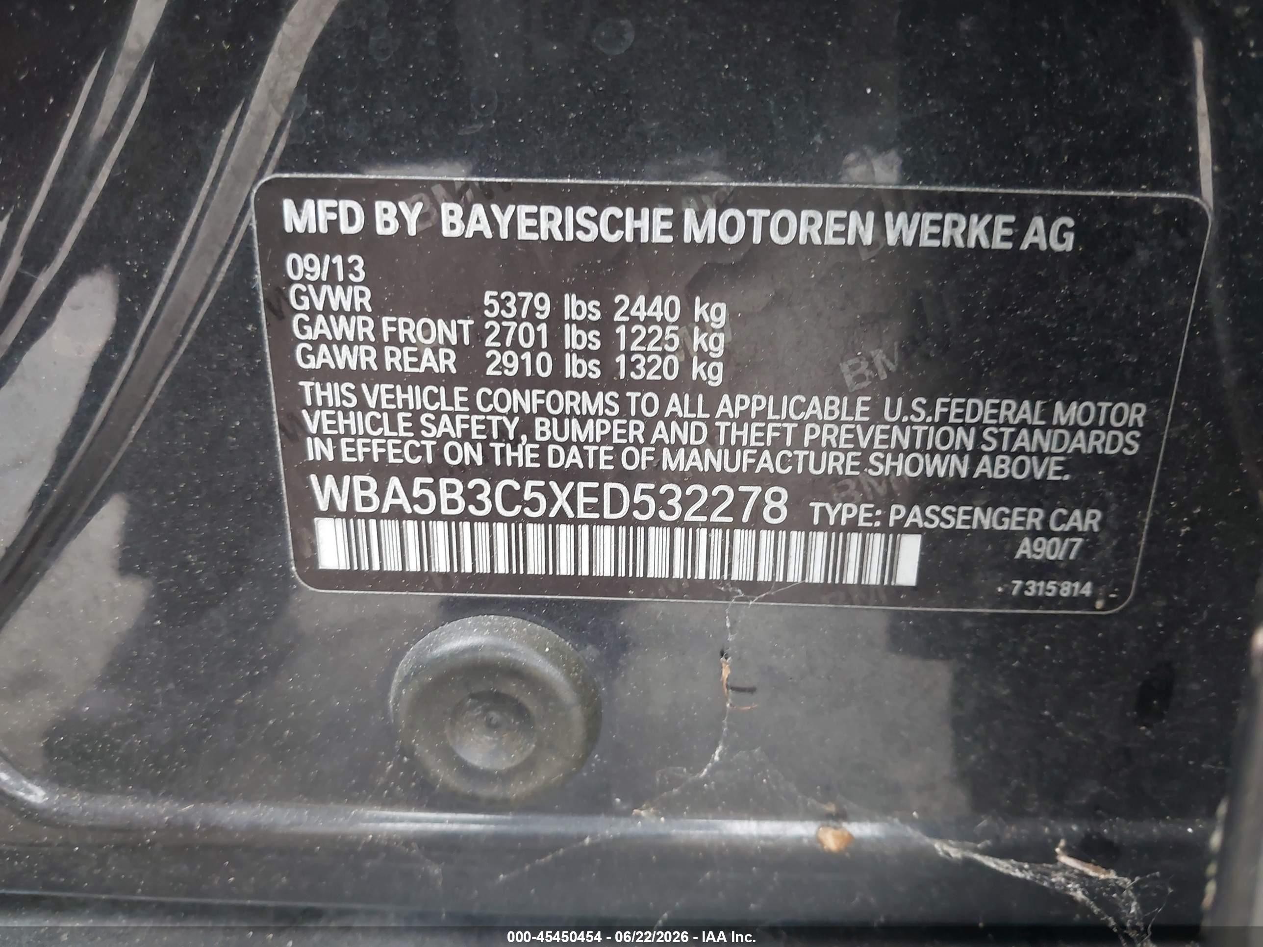 2014 Bmw 535i Xdrive Green vin: WBA5B3C5XED532278