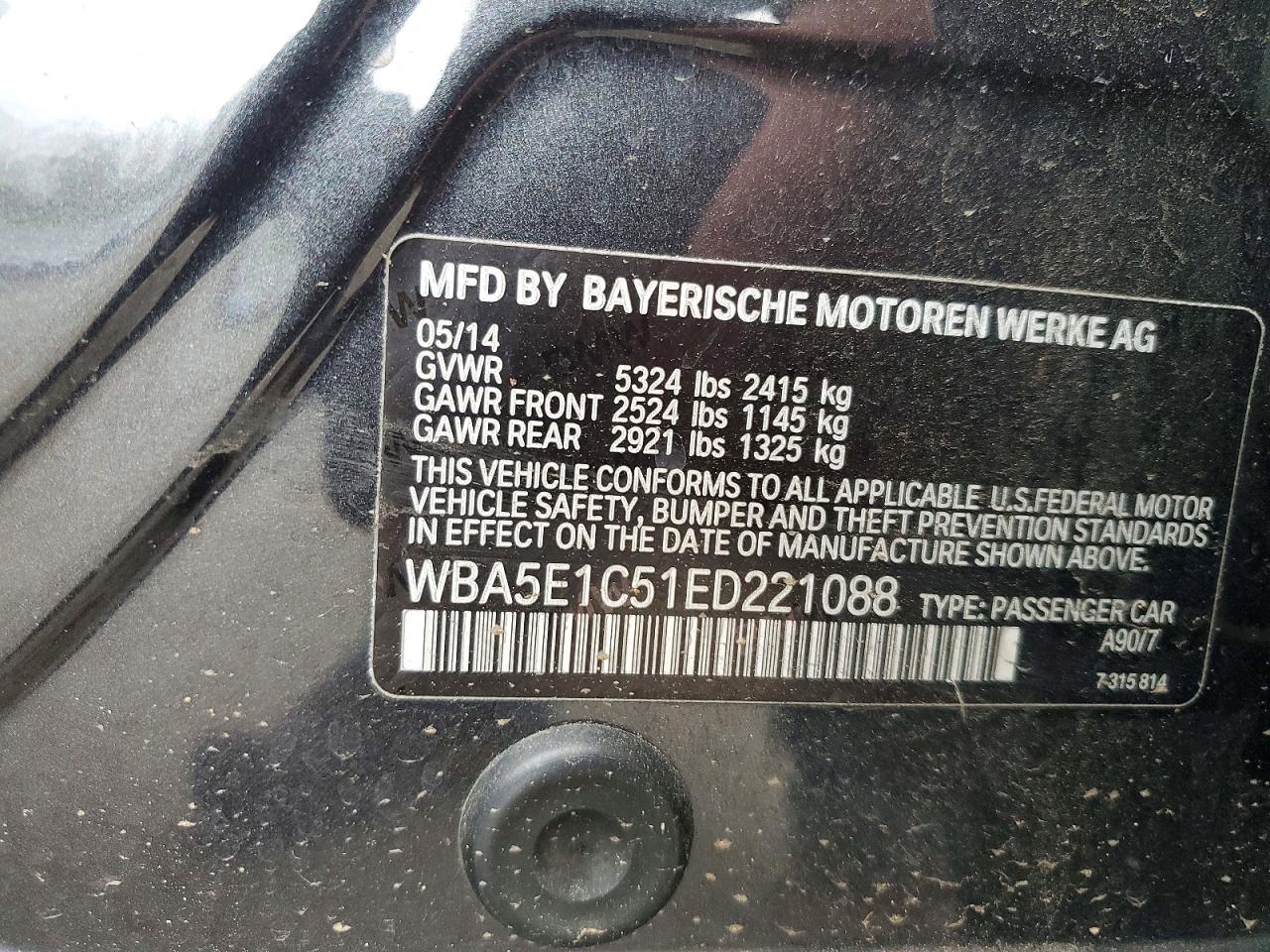 2014 Bmw Motorrad Activehybrid 5 Charcoal vin: WBA5E1C51ED221088
