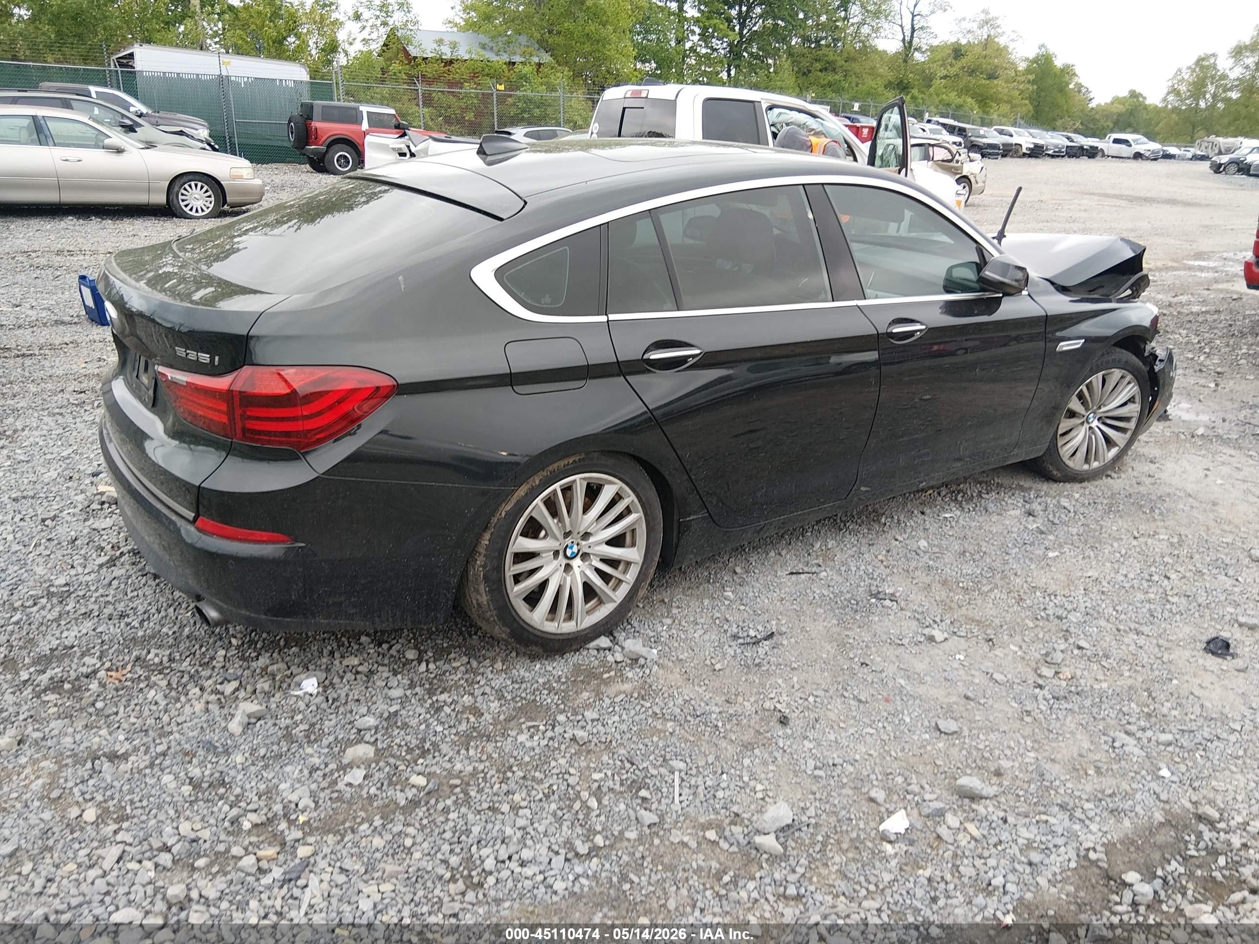 2015 Bmw 535i Gran Turismo Black vin: WBA5M2C50FD872061