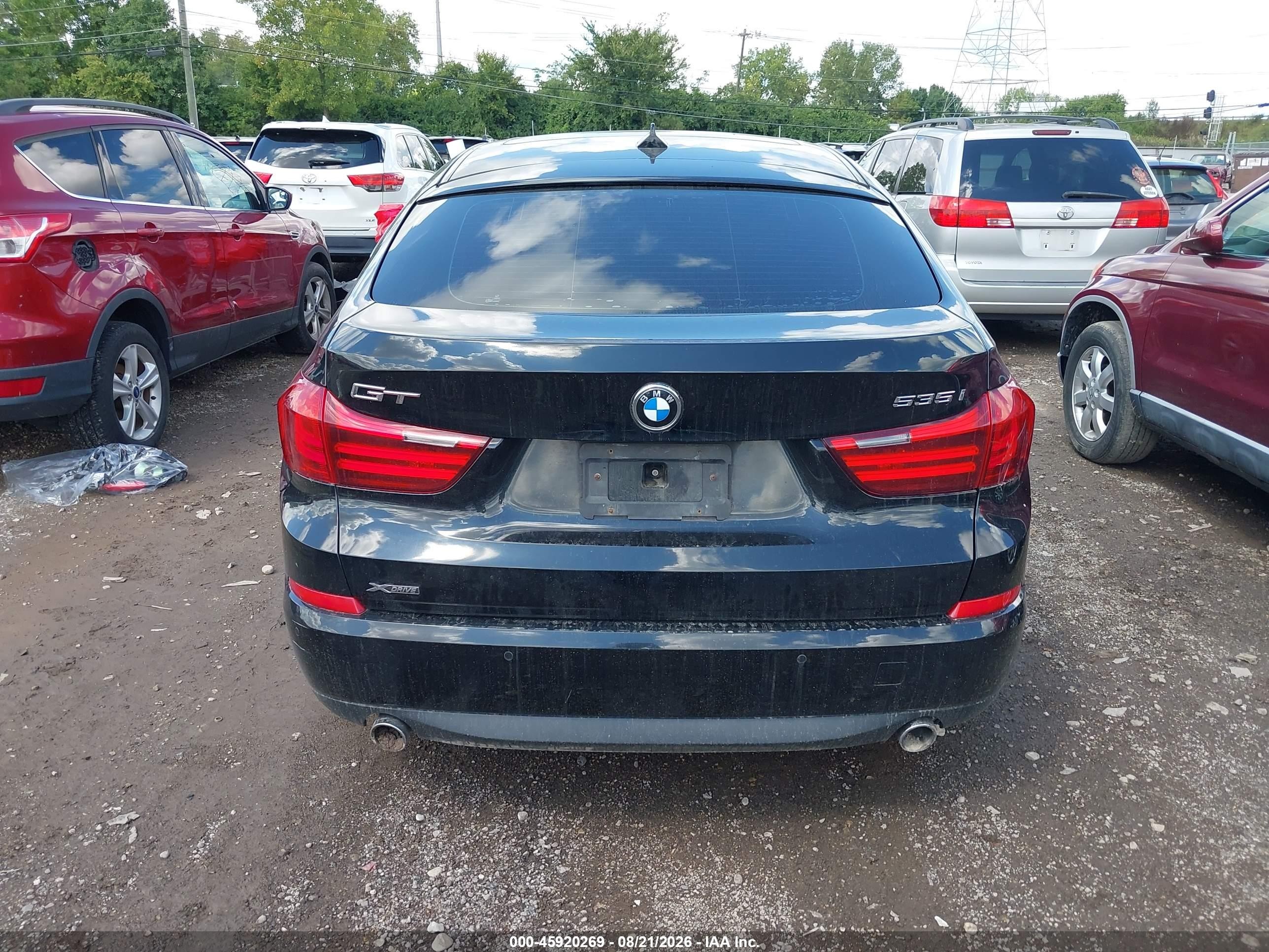 2015 Bmw 535i Gran Turismo Xdrive Черный vin: WBA5M4C57FD184053