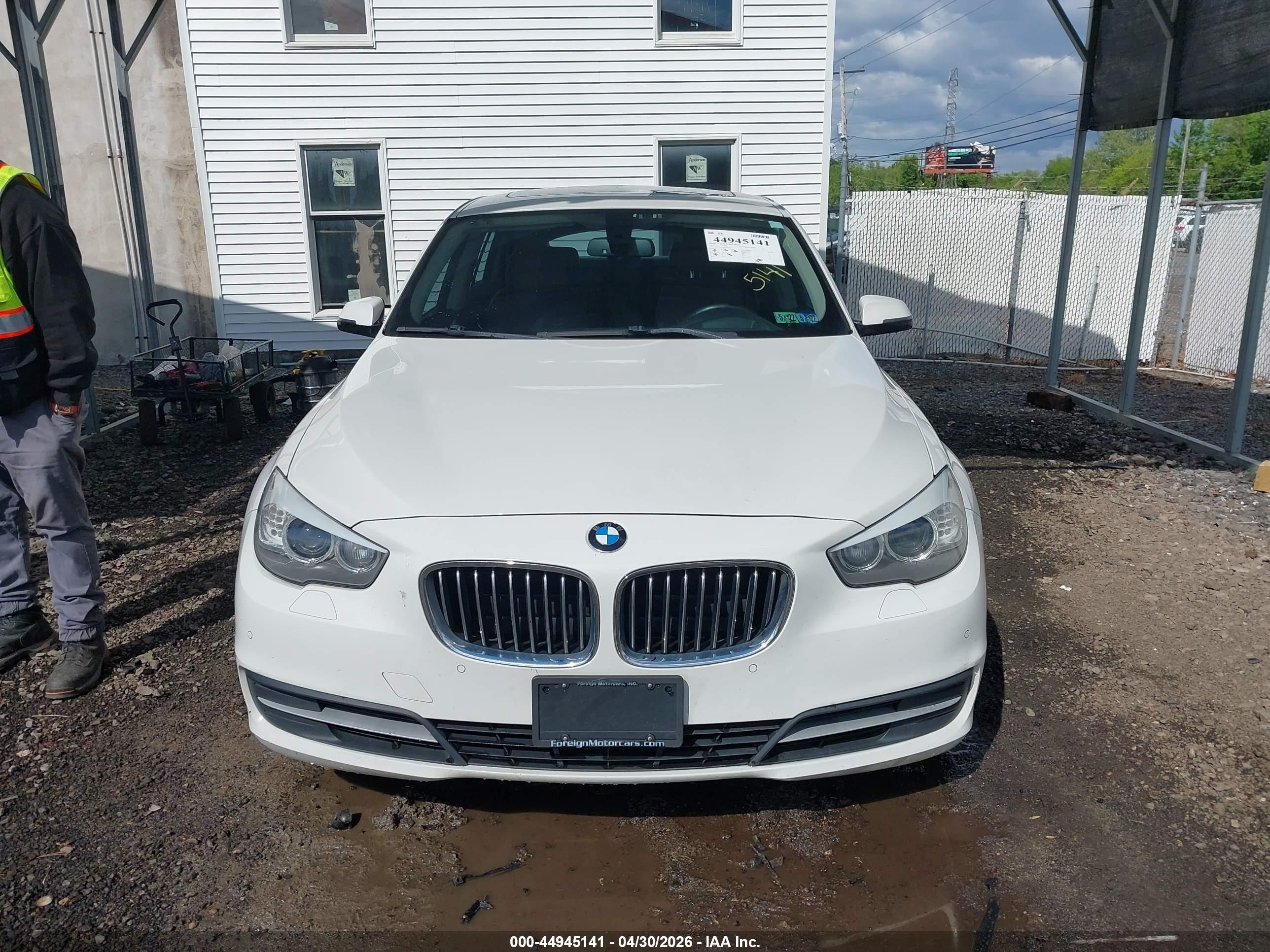 2014 Bmw 535i Gran Turismo Xdrive White vin: WBA5M4C58ED183752